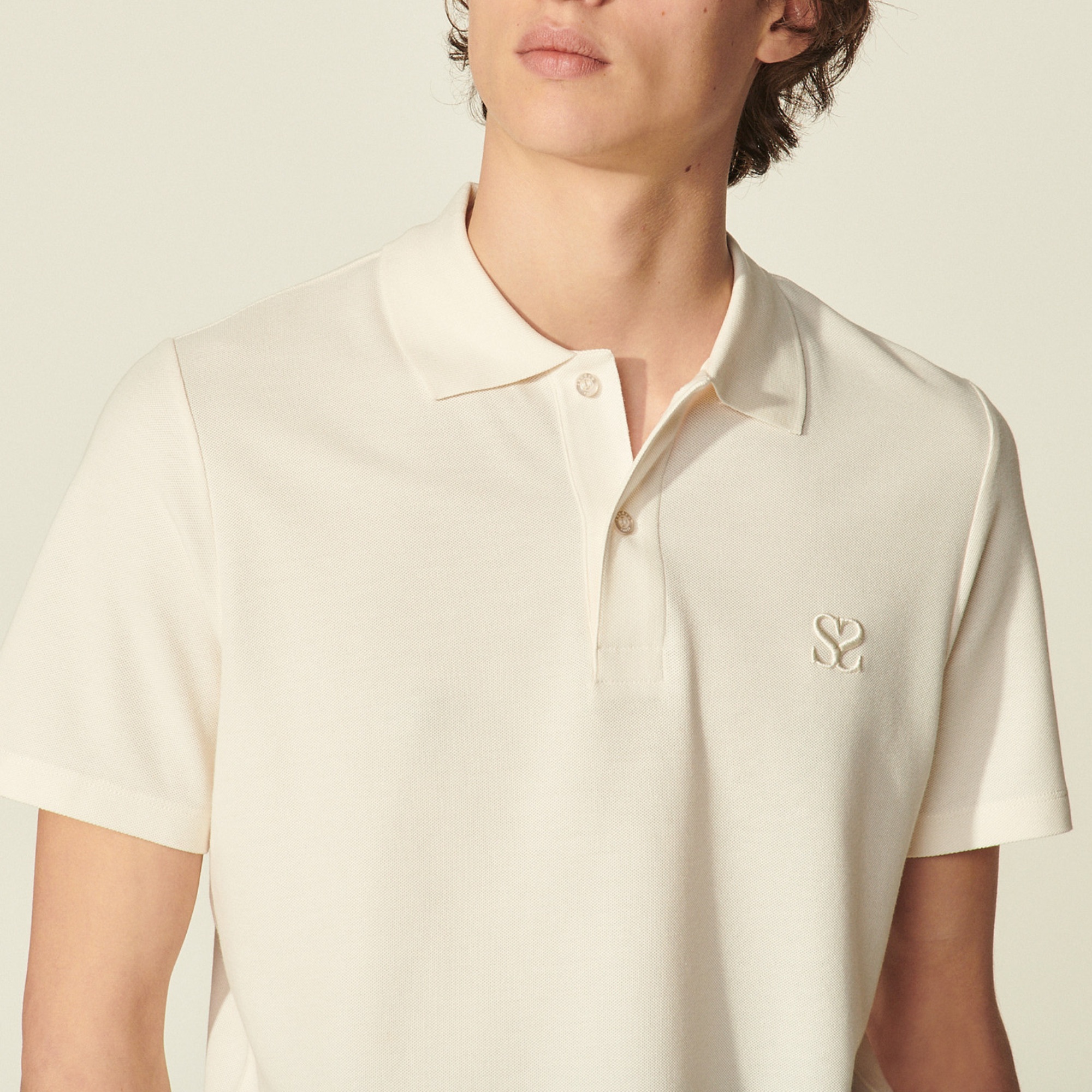 Embroidered cotton piqué polo shirt - 2