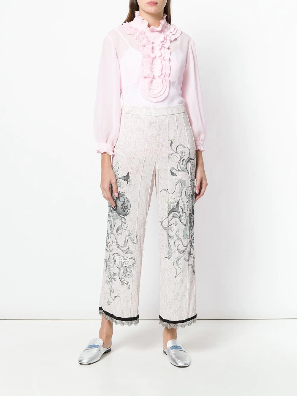 floral sketch trousers - 2