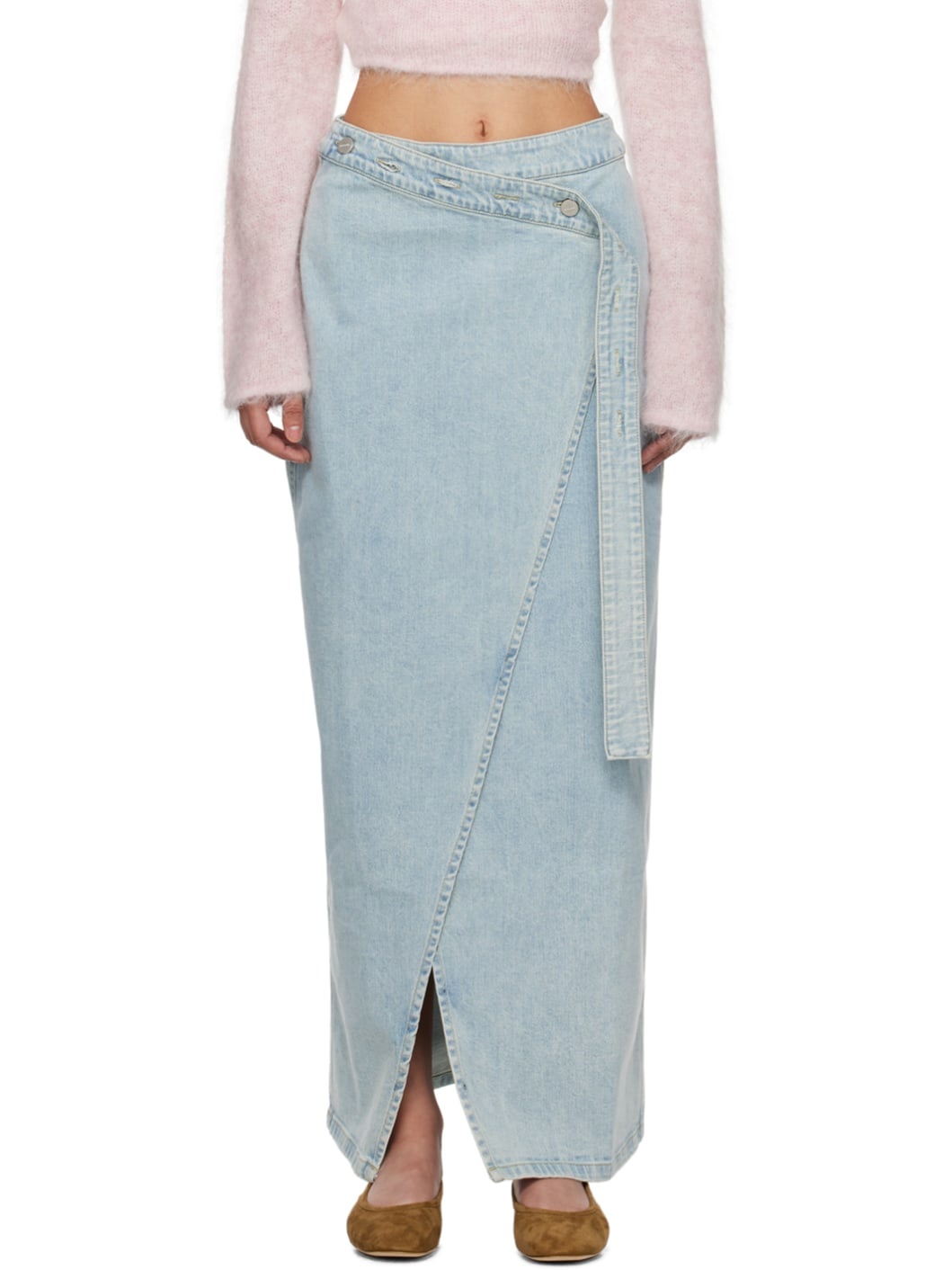 Blue Briela Denim Maxi Skirt - 1