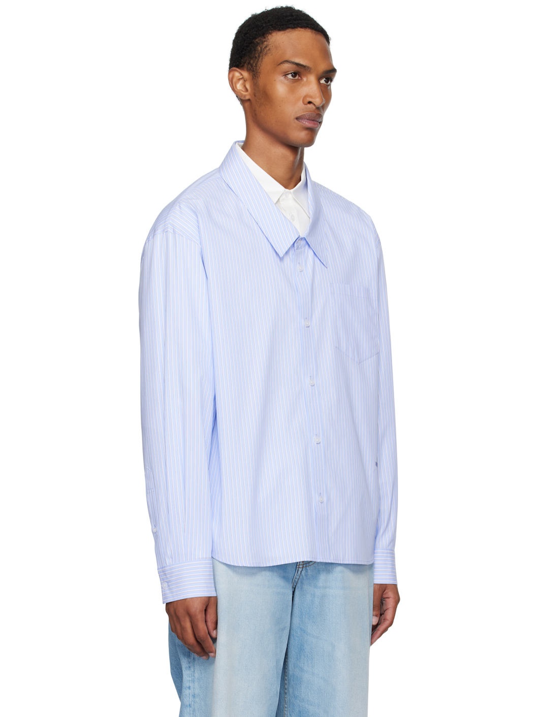 Blue & White Layered Shirt - 2