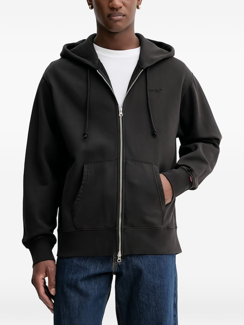 logo-detail zip-up hoodie 1