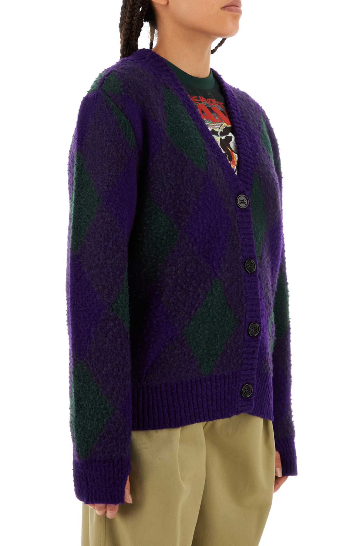 Burberry Women Two-Tone Wool Cardigan - 3