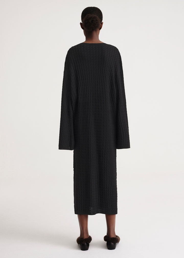 Cable knit dress black - 4