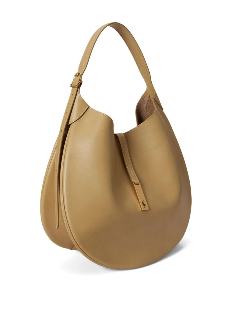 Pony-plaque leather shoulder bag 3