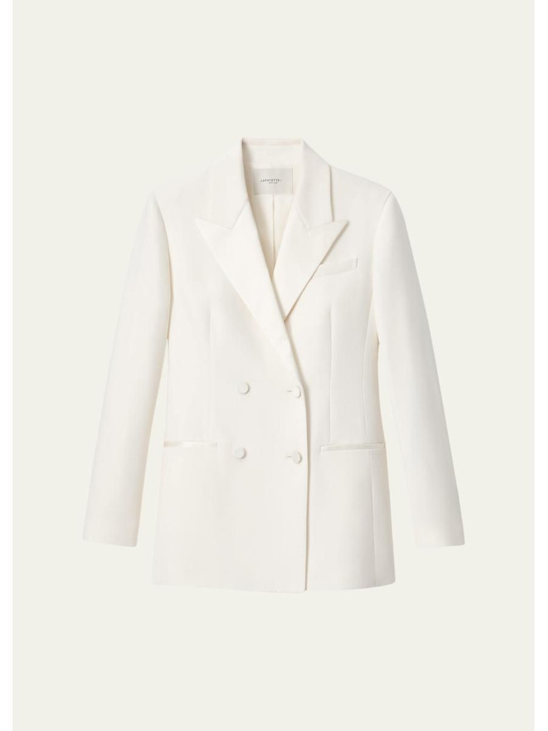 Double-Breasted Satin-Trim Jacket 1