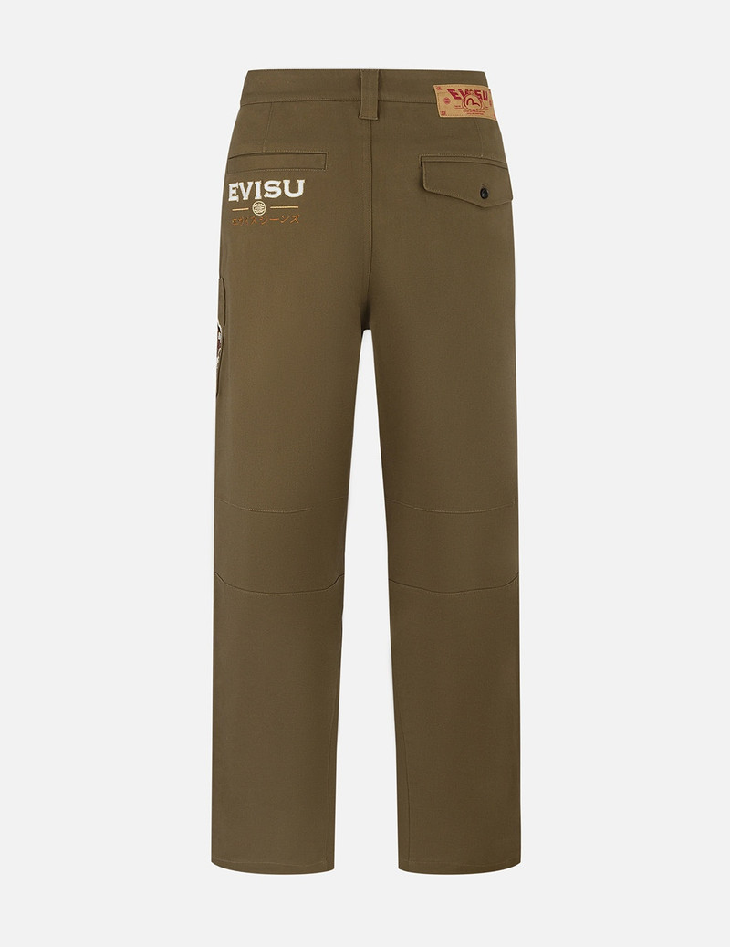 EVISU Seagull and Logo Embroidery Relax Fit Woven Pants outlook