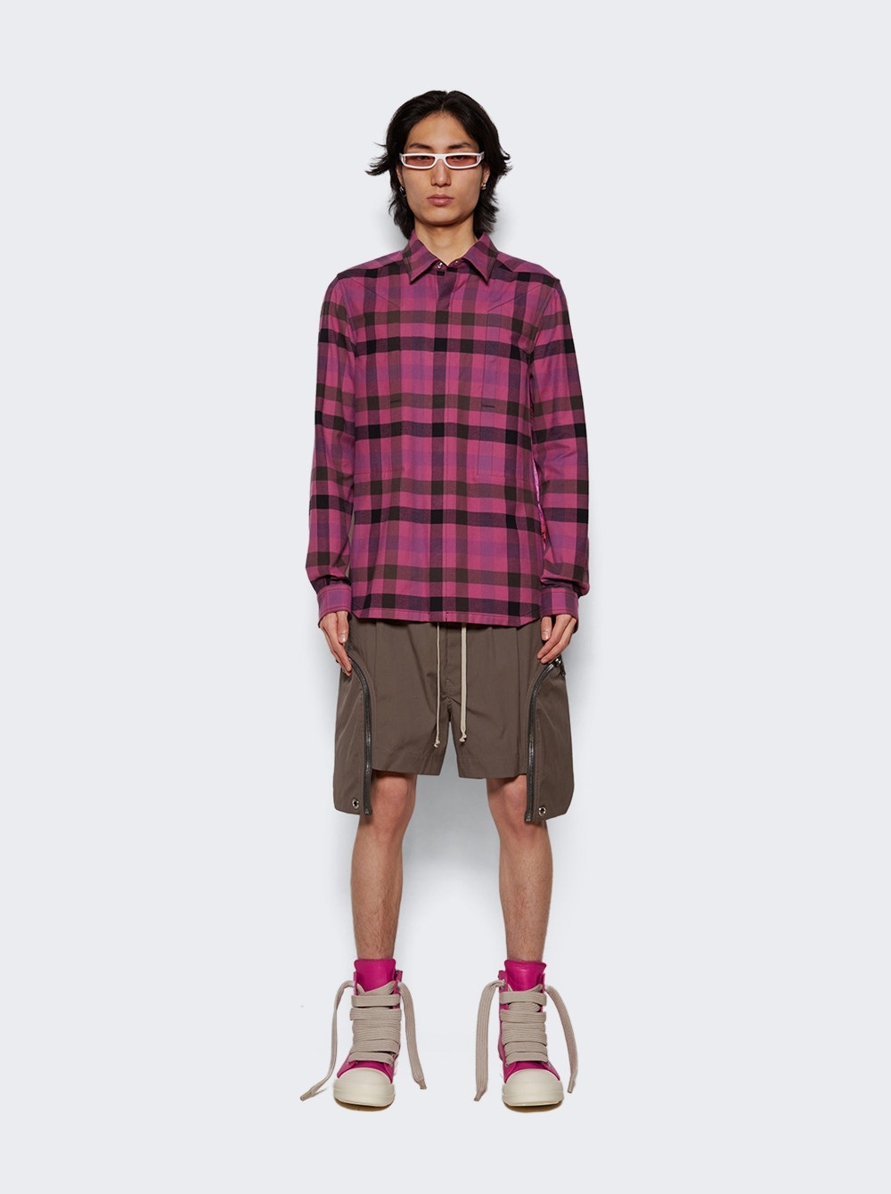Fogpocket Plaid Outershirt Hot Pink - 2