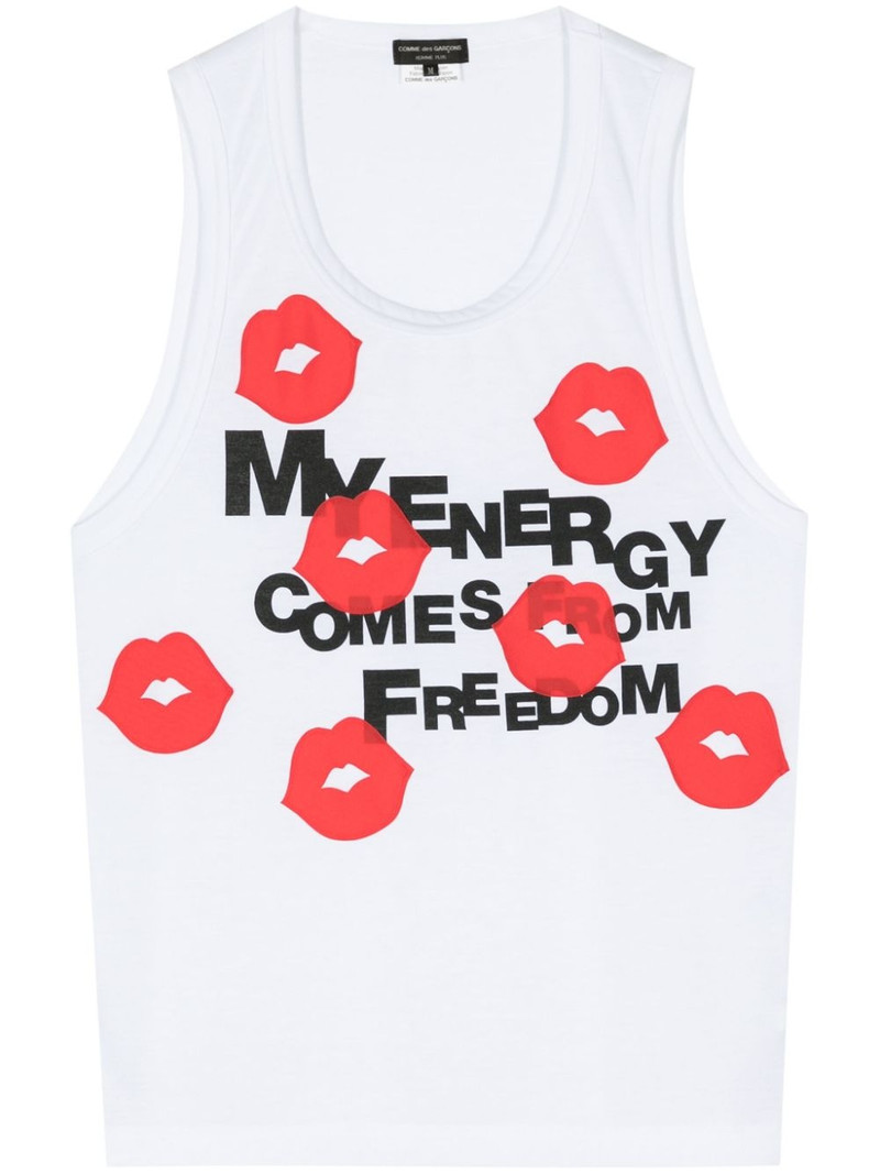 Lips-print scoop-neck tank top 1