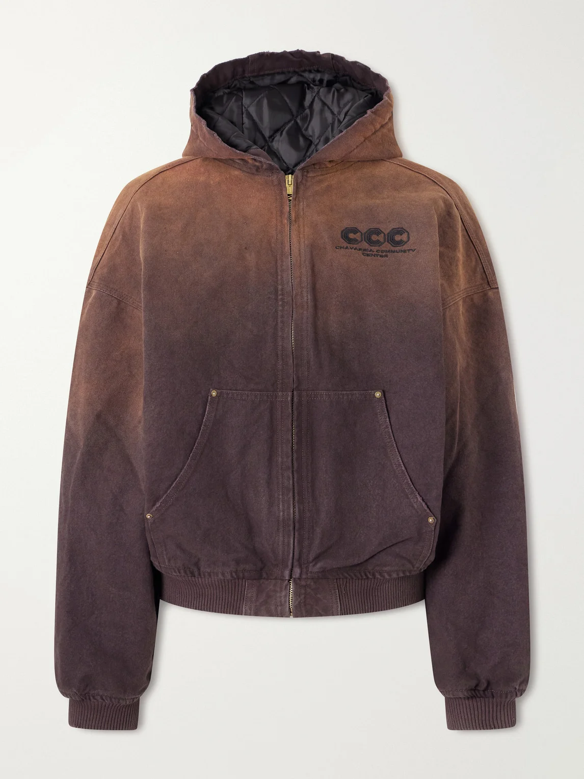 Juggernaut Logo-Embroidered Ombré Cotton-Canvas Bomber Jacket - 1
