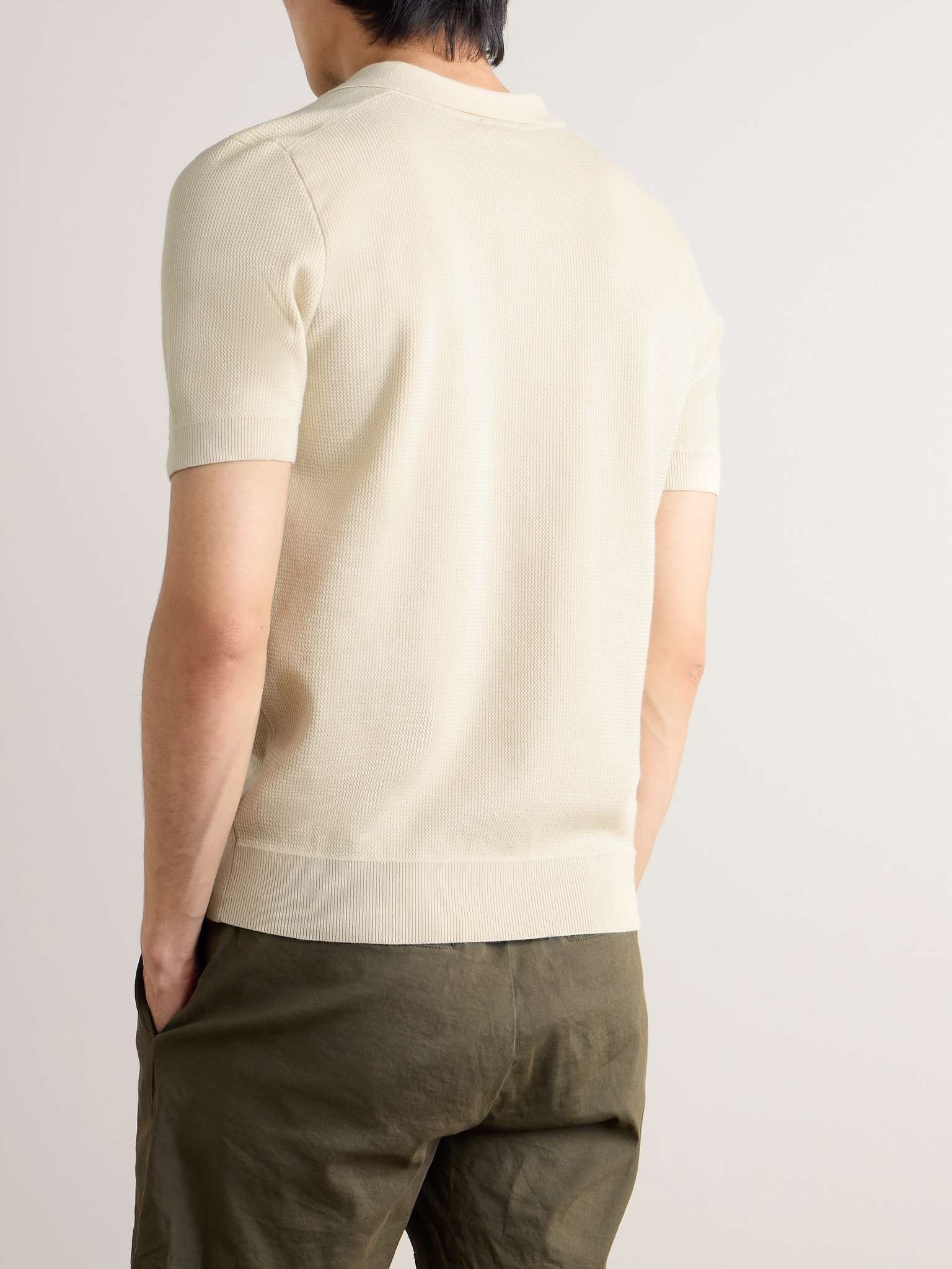 Ribbed Cotton Polo Shirt - 4