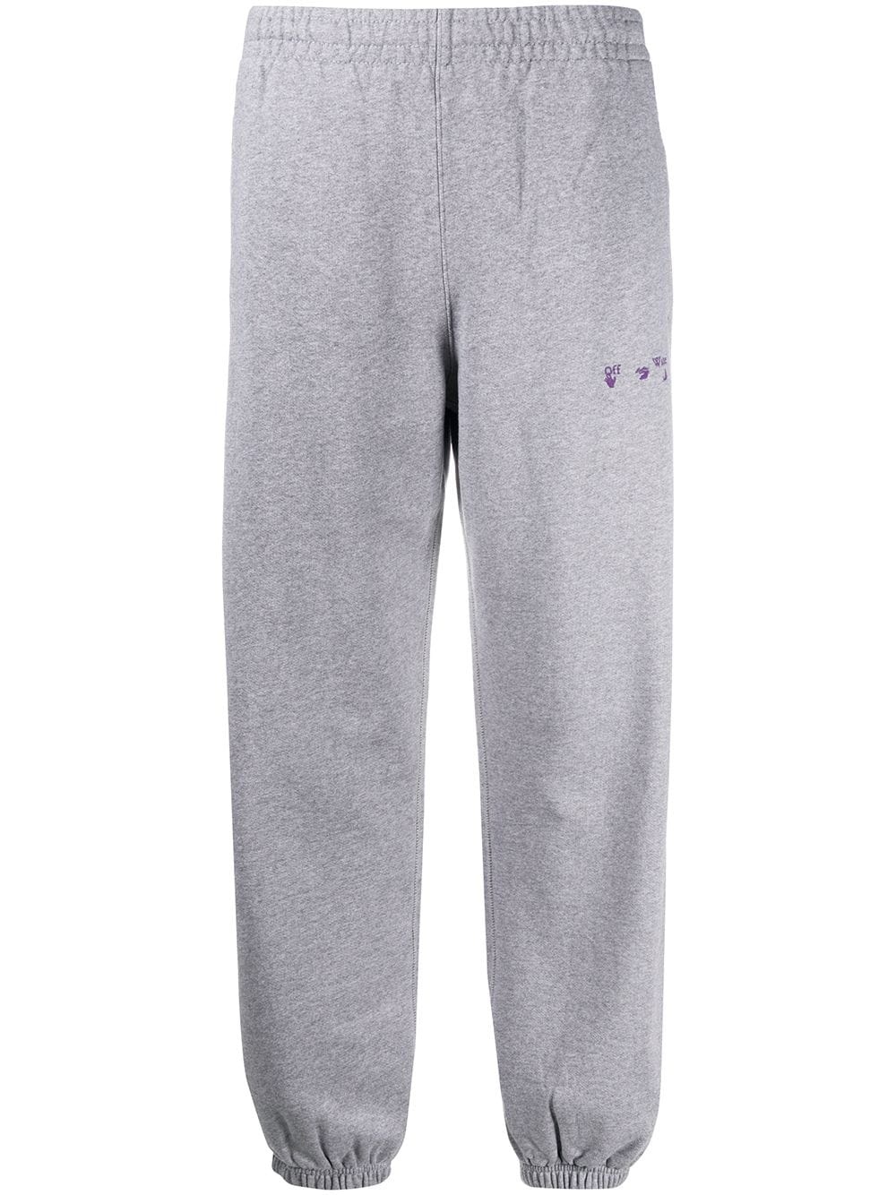 contrasting embroidery track pants - 1