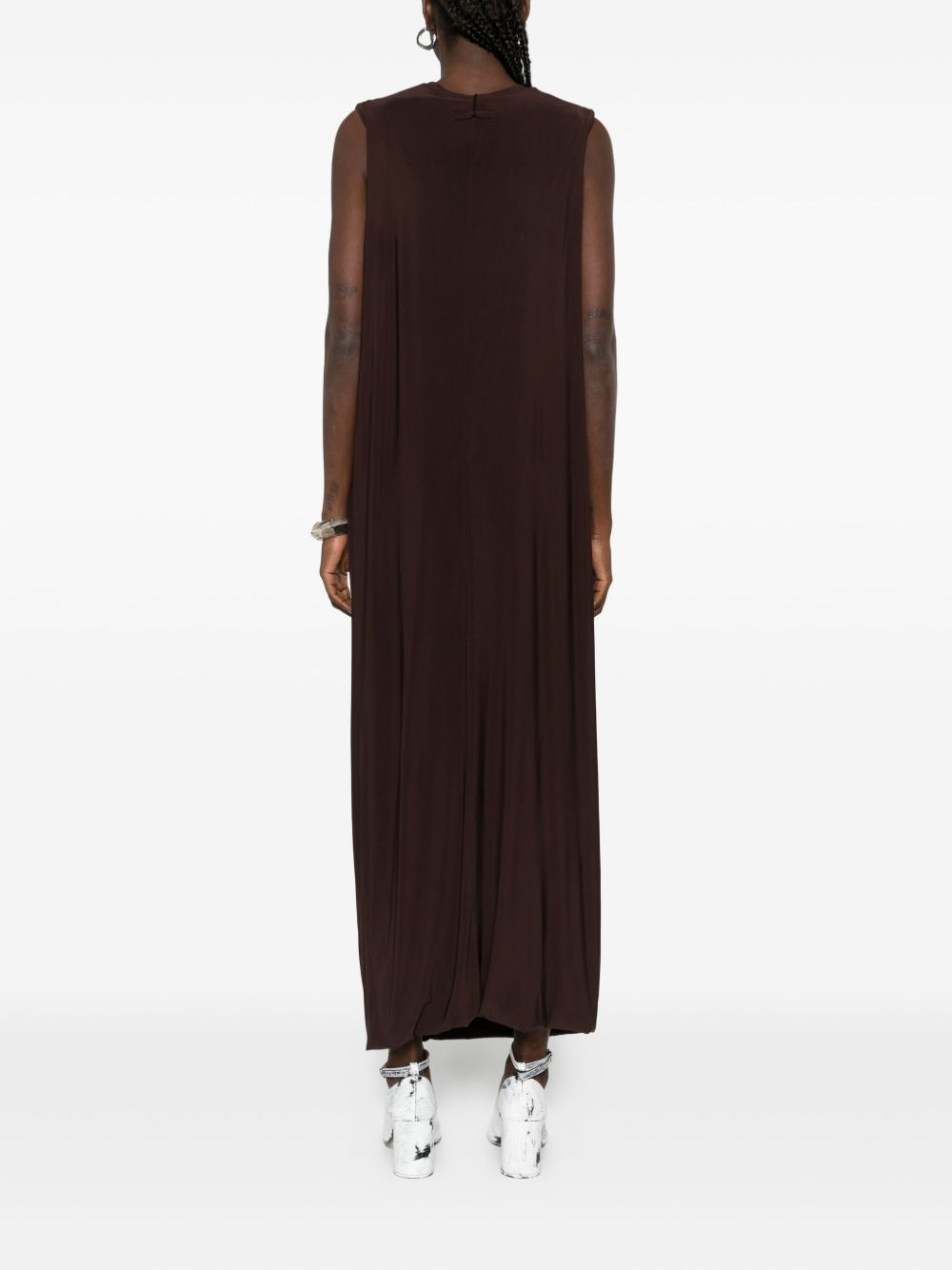 draped sleeveless maxi dress - 4