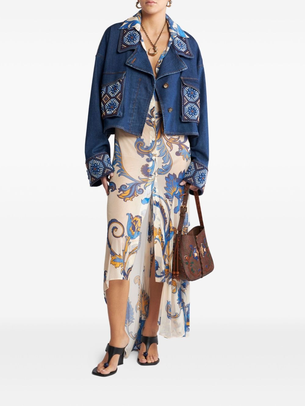embroidered cropped jacket - 2
