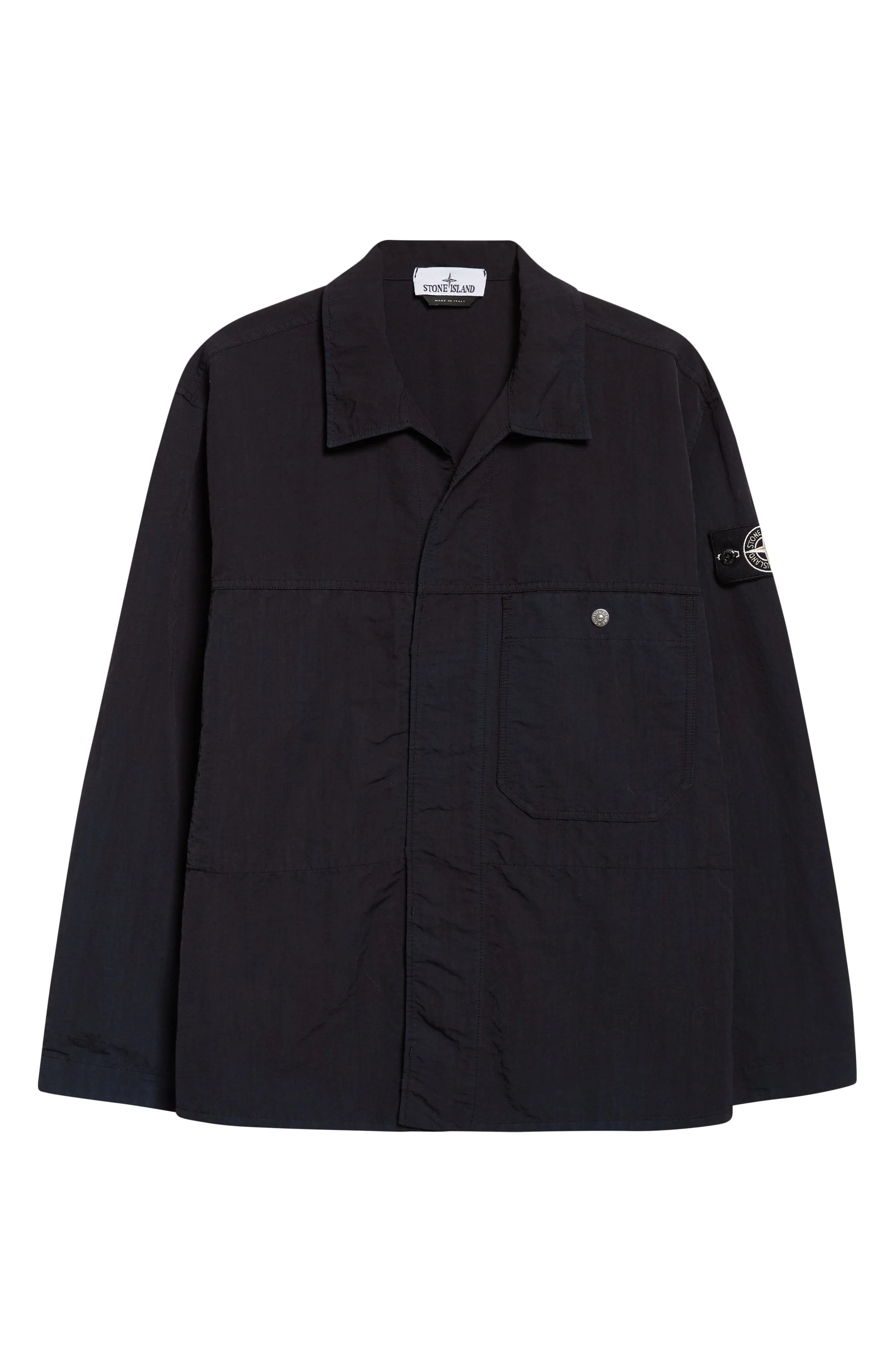 Stone Island Compass Logo Patch Shirt Jacket in V0029 Black at Nordstrom - 1