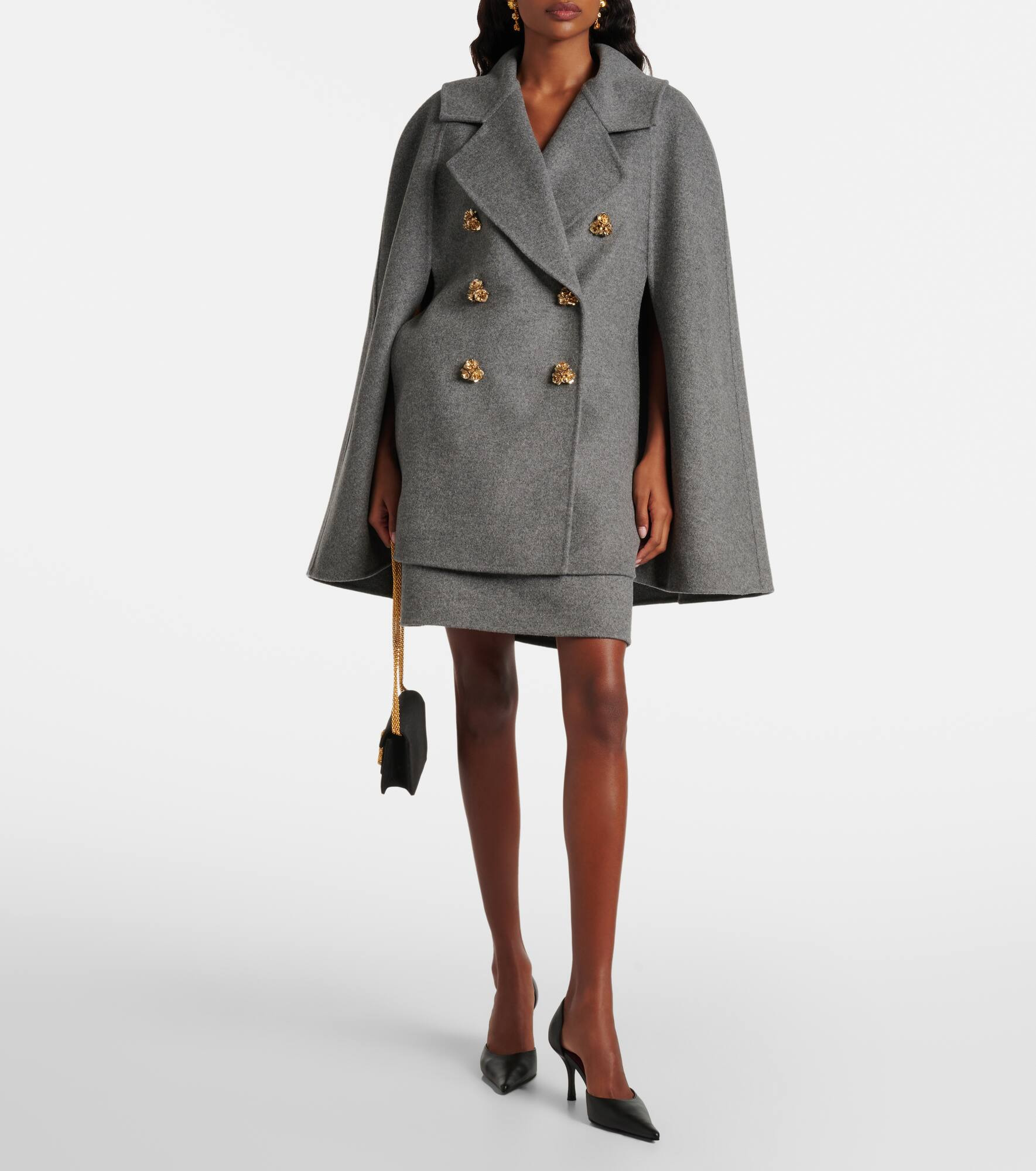 Mélange virgin wool miniskirt - 2