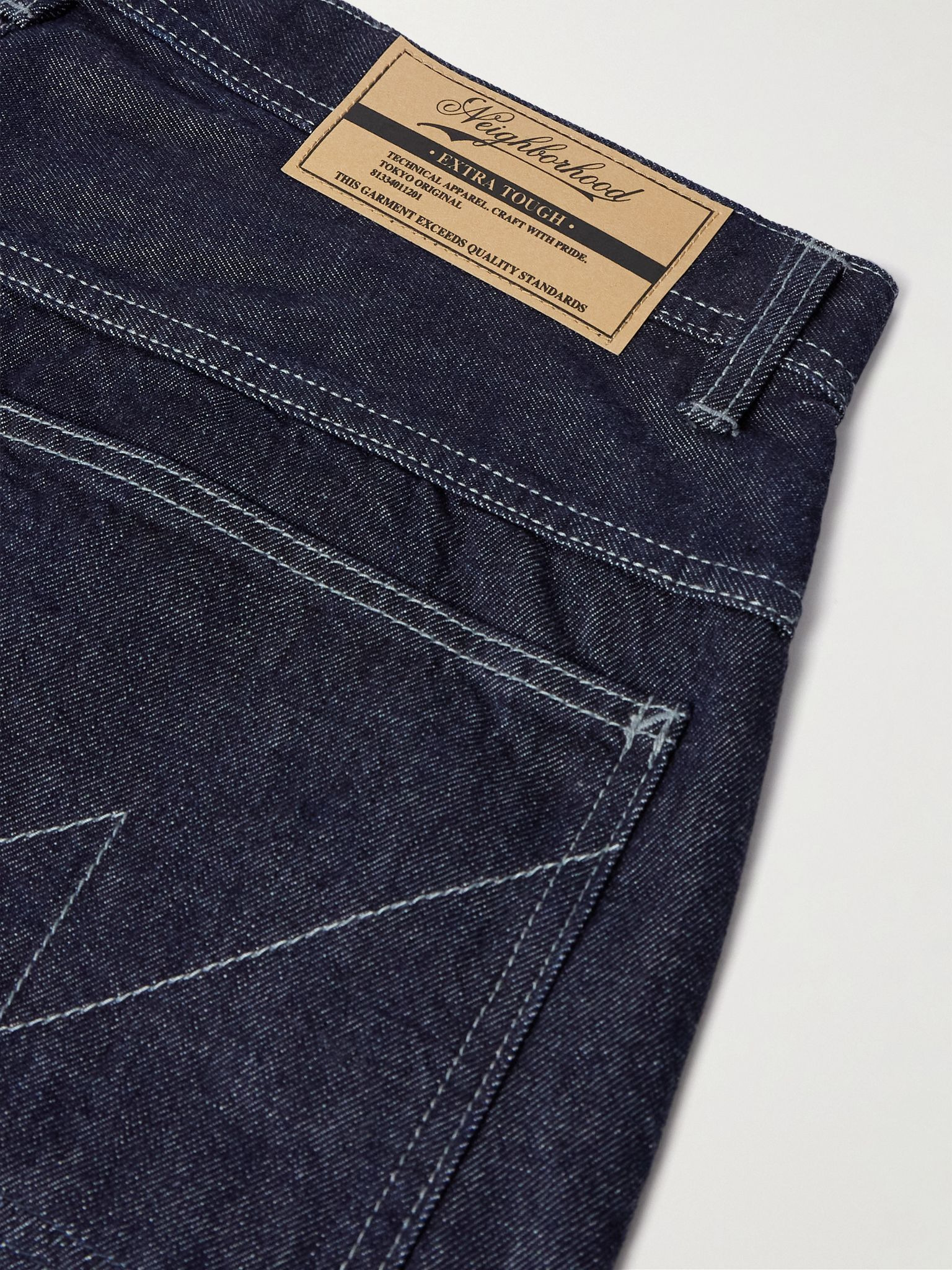 Straight-Leg Denim Shorts Indigo - 5