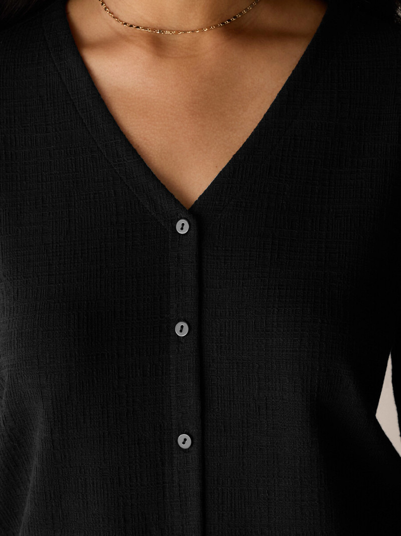 Cross Hatch Stretch Jersey Button-Front Top 5