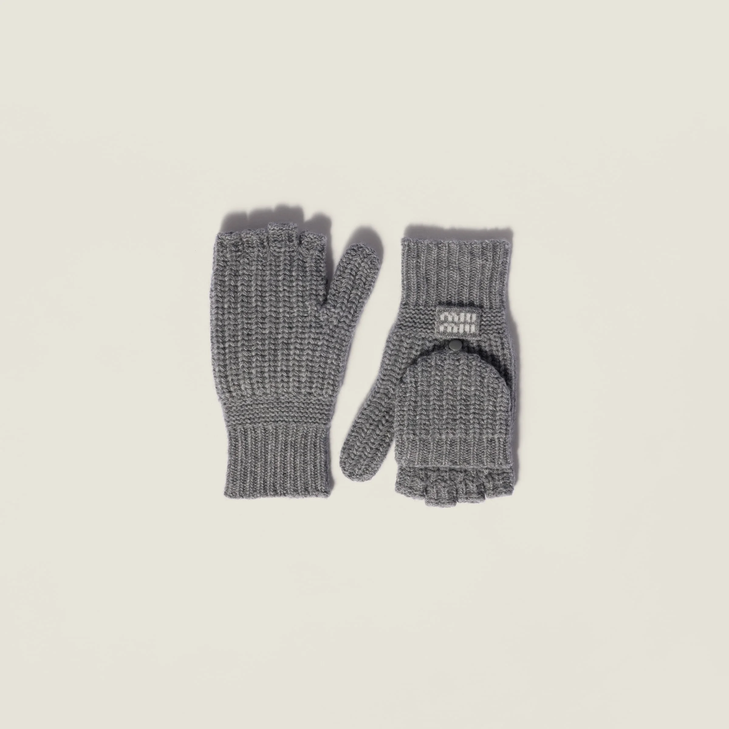 Wool and cashmere fingerless gloves - 1