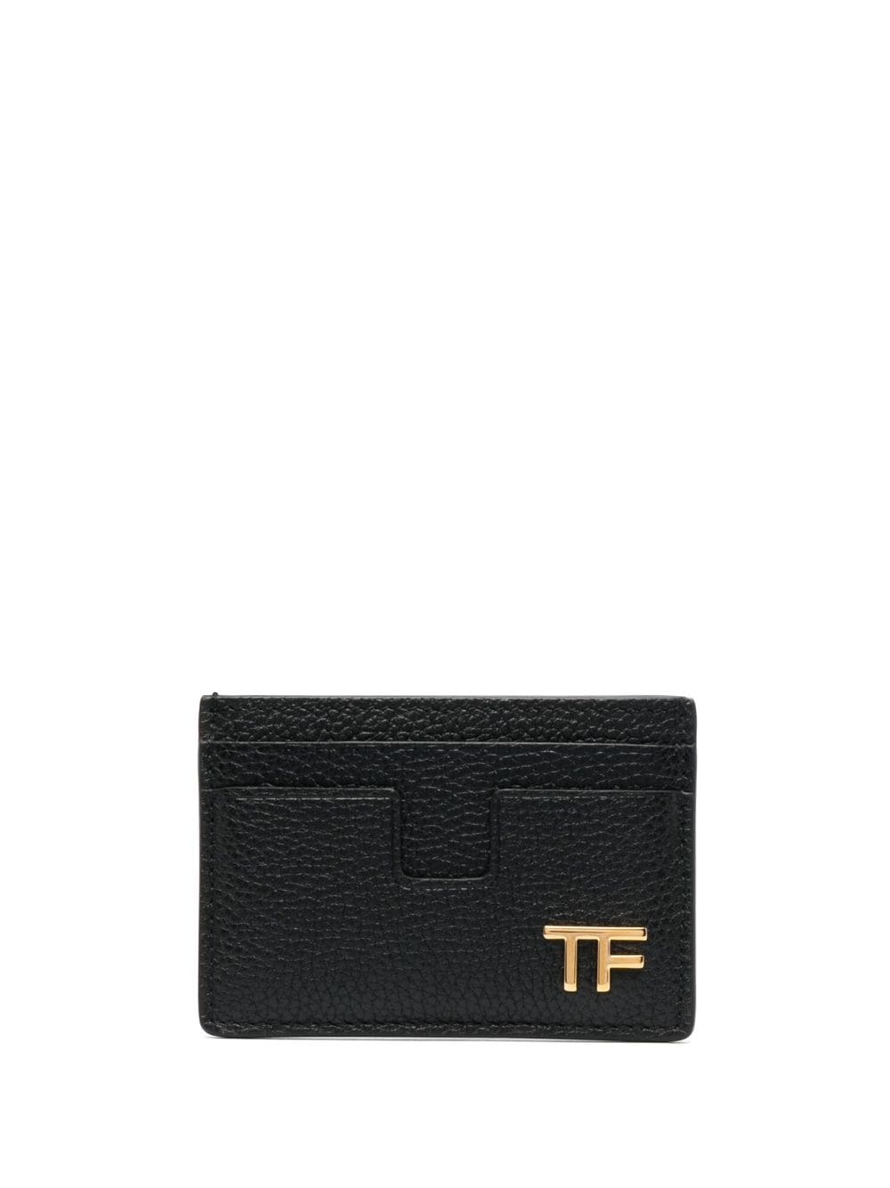 logo-plaque leather cardholder - 1
