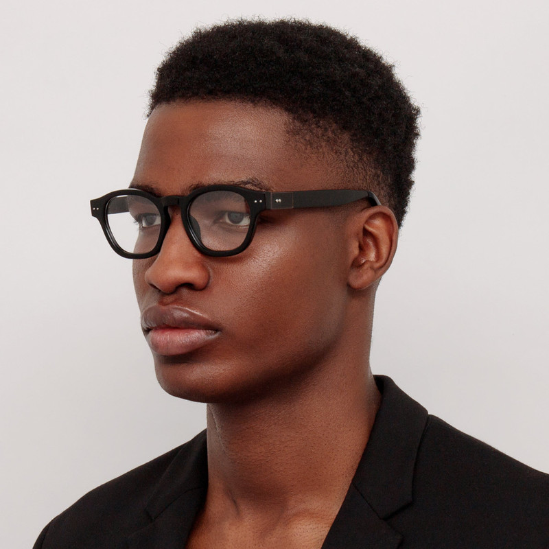 LINDA FARROW Talbot Optical in Black and Matt Nickel outlook