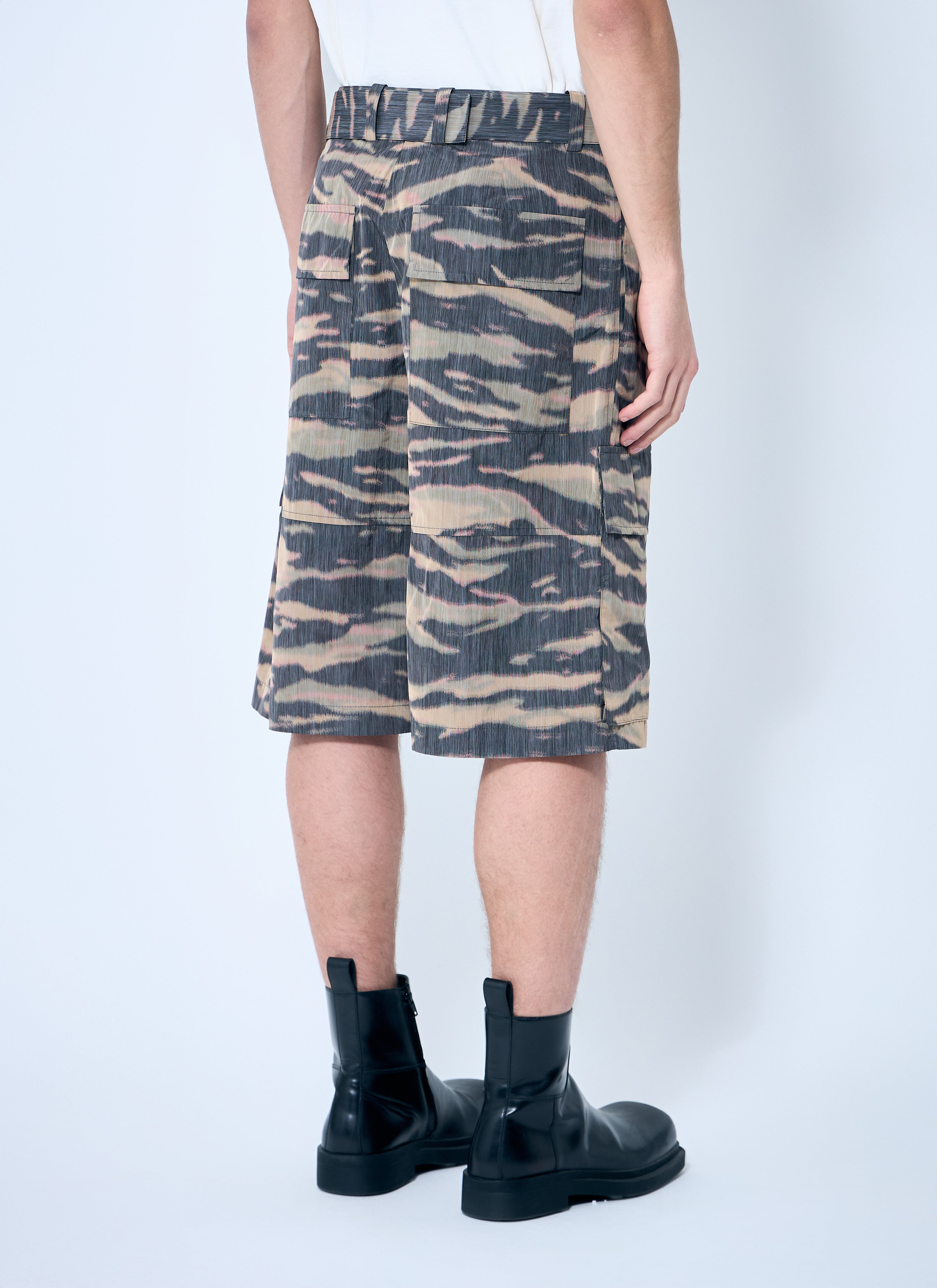 Jil Sander Men Belted Camo Shorts - 4