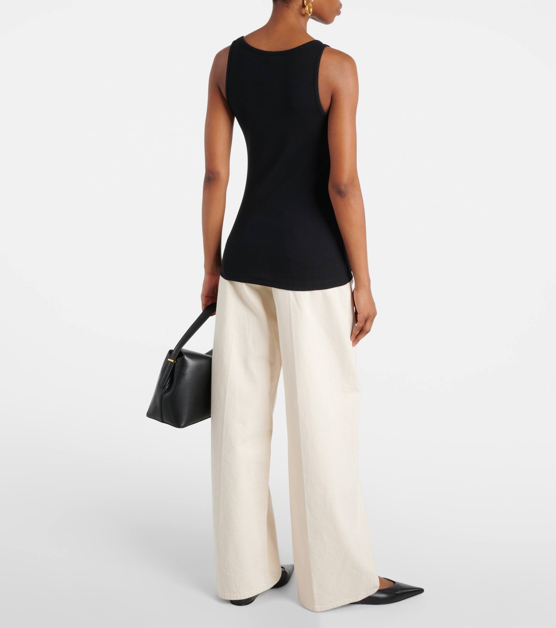 Ribbed-knit cotton jersey tank top - 3