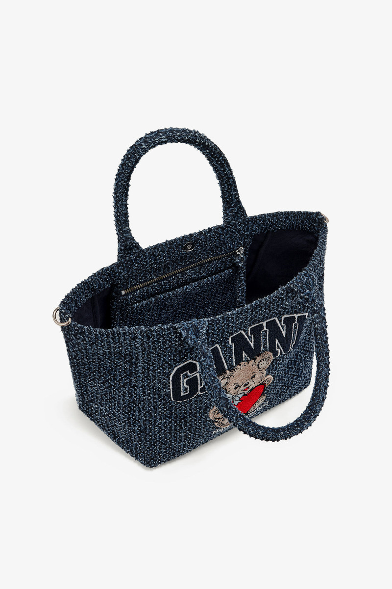 TWEED DENIM SMALL BEAR TOTE 3