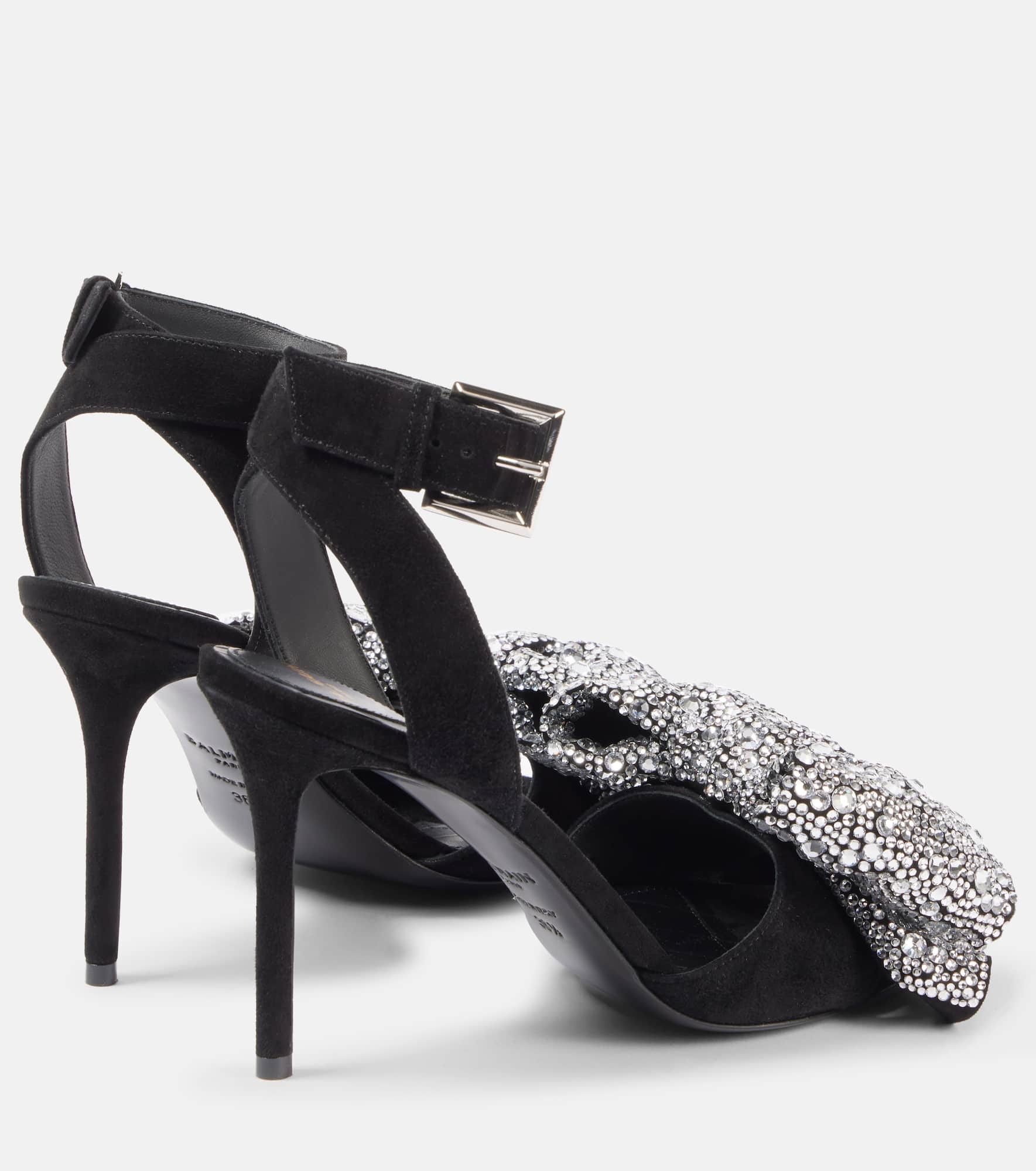 Ruby 95 embellished bow-detail suede pumps - 2