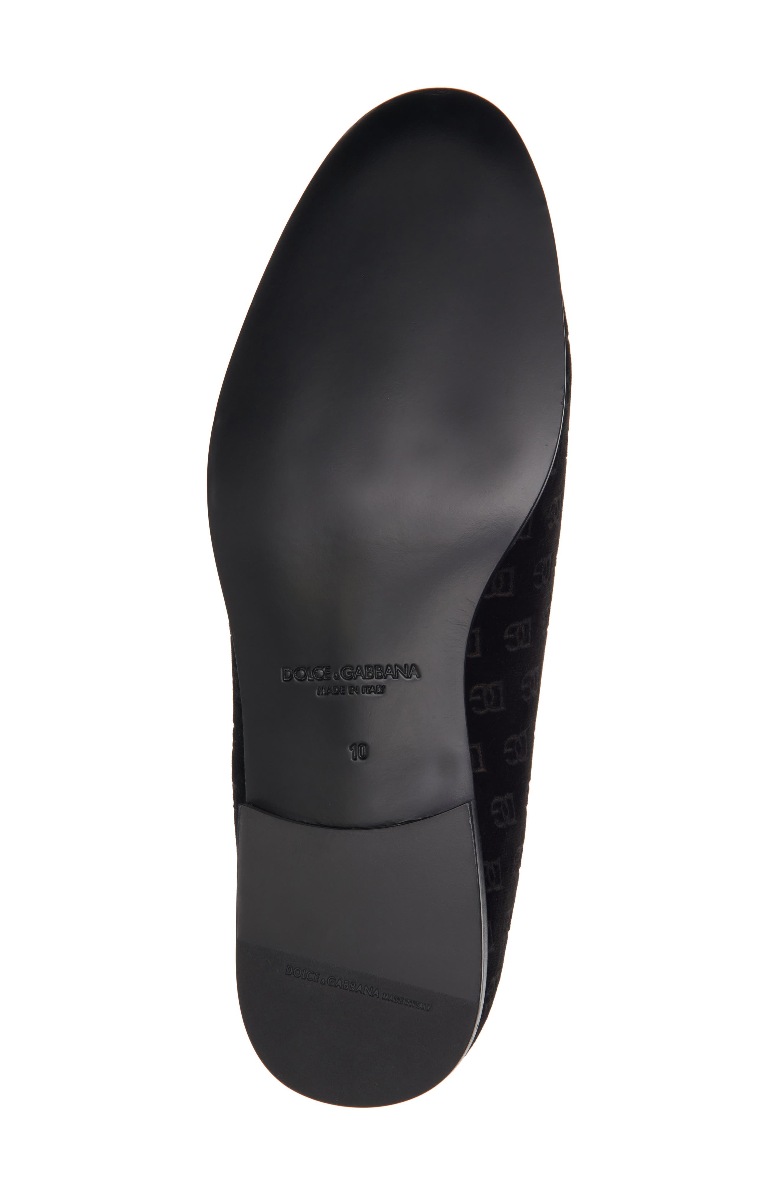 Dolce&Gabbana Logo Monogram Velvet Loafer in 80999-Nero at Nordstrom - 6