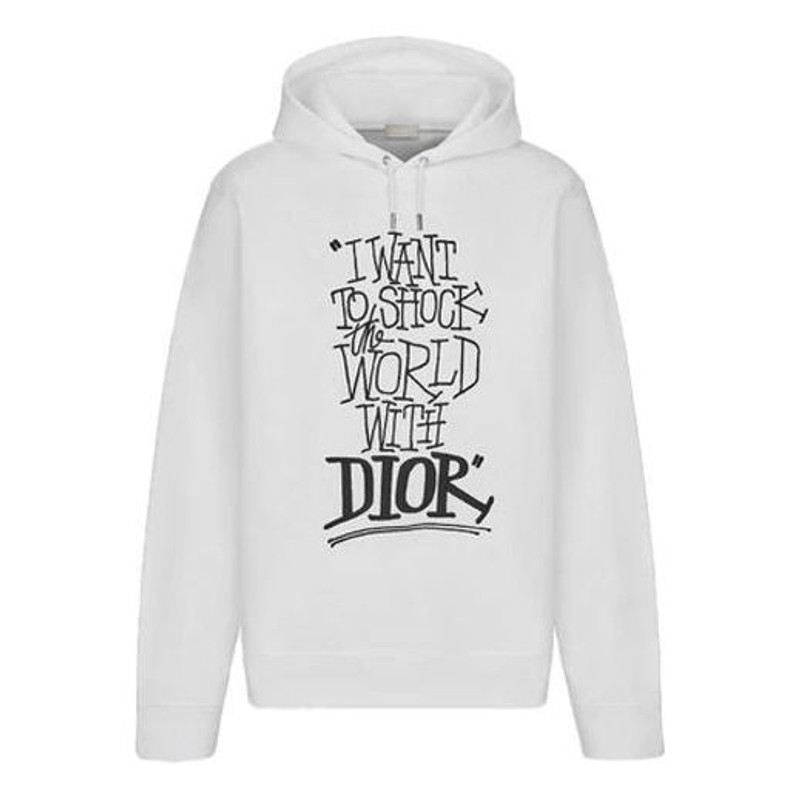DIOR And Shawn Stussy Alphabet Logo Print Oversized For Men White 033J646A0531-C089 1