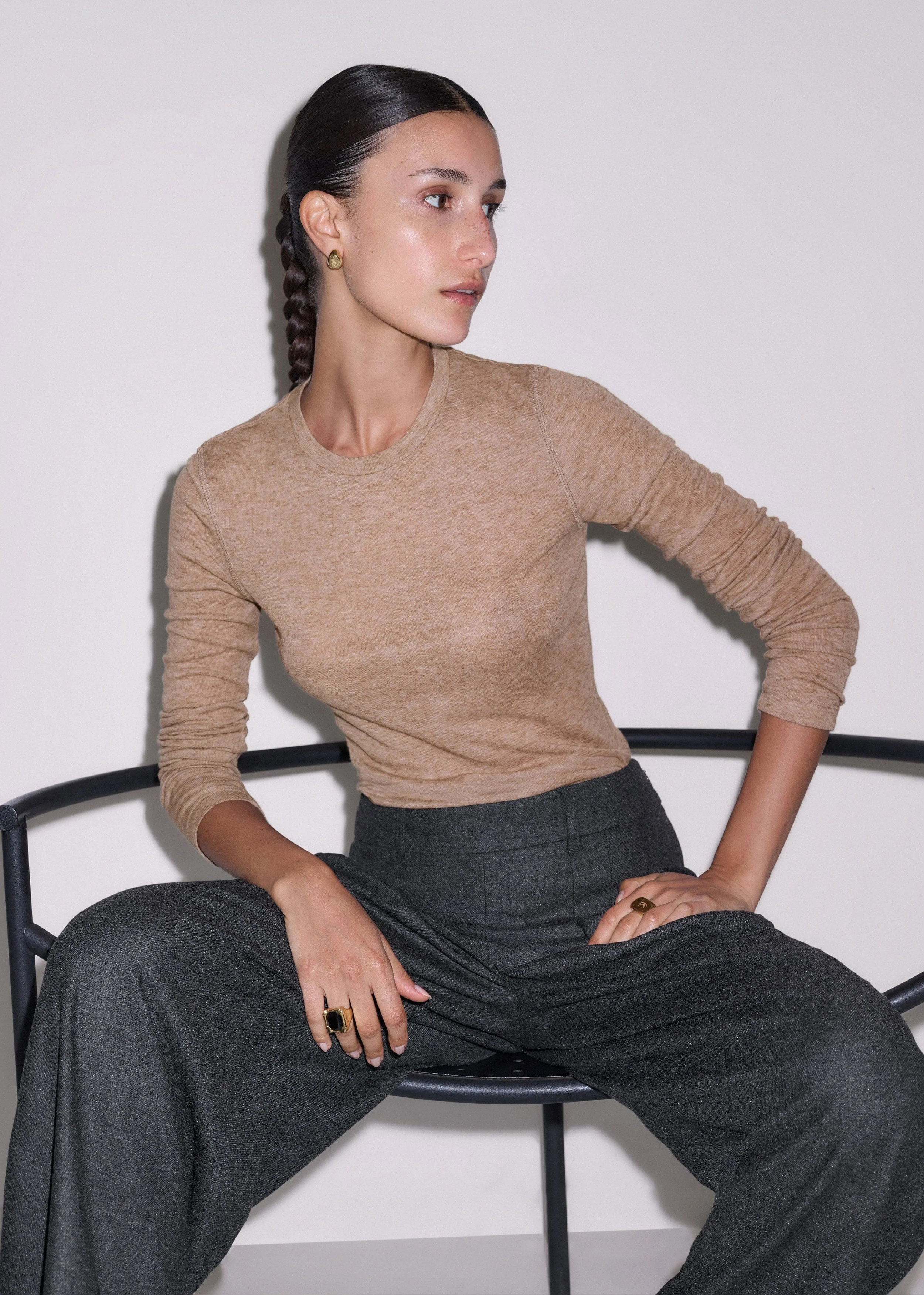 Crew Neck Layering Top - 1