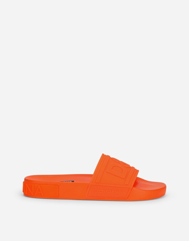 Fluorescent rubber beachwear sliders with D&G logo - 1