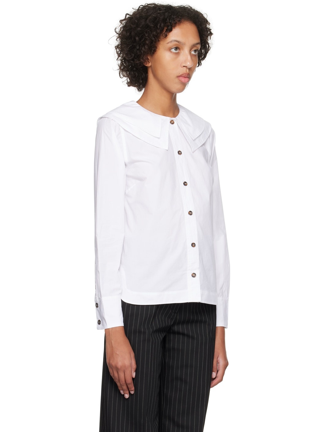White Double Collar Shirt - 2