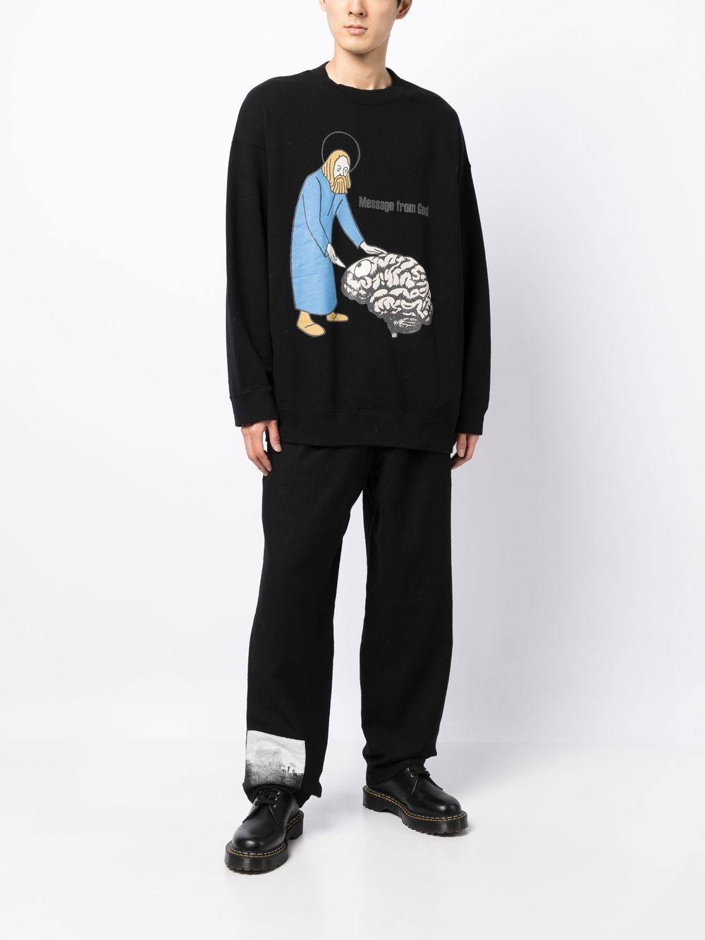 GRAPHIC-PATCH WOOL TROUSERS - 2