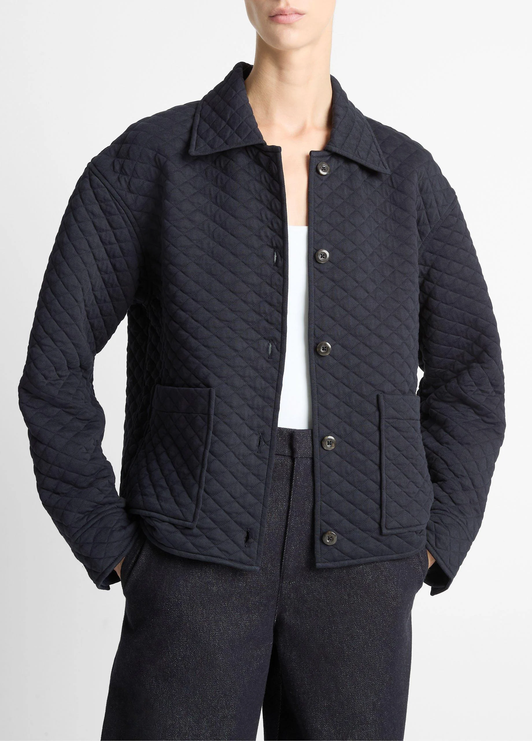 Quilted Cotton-Blend Collared Jacket - 1