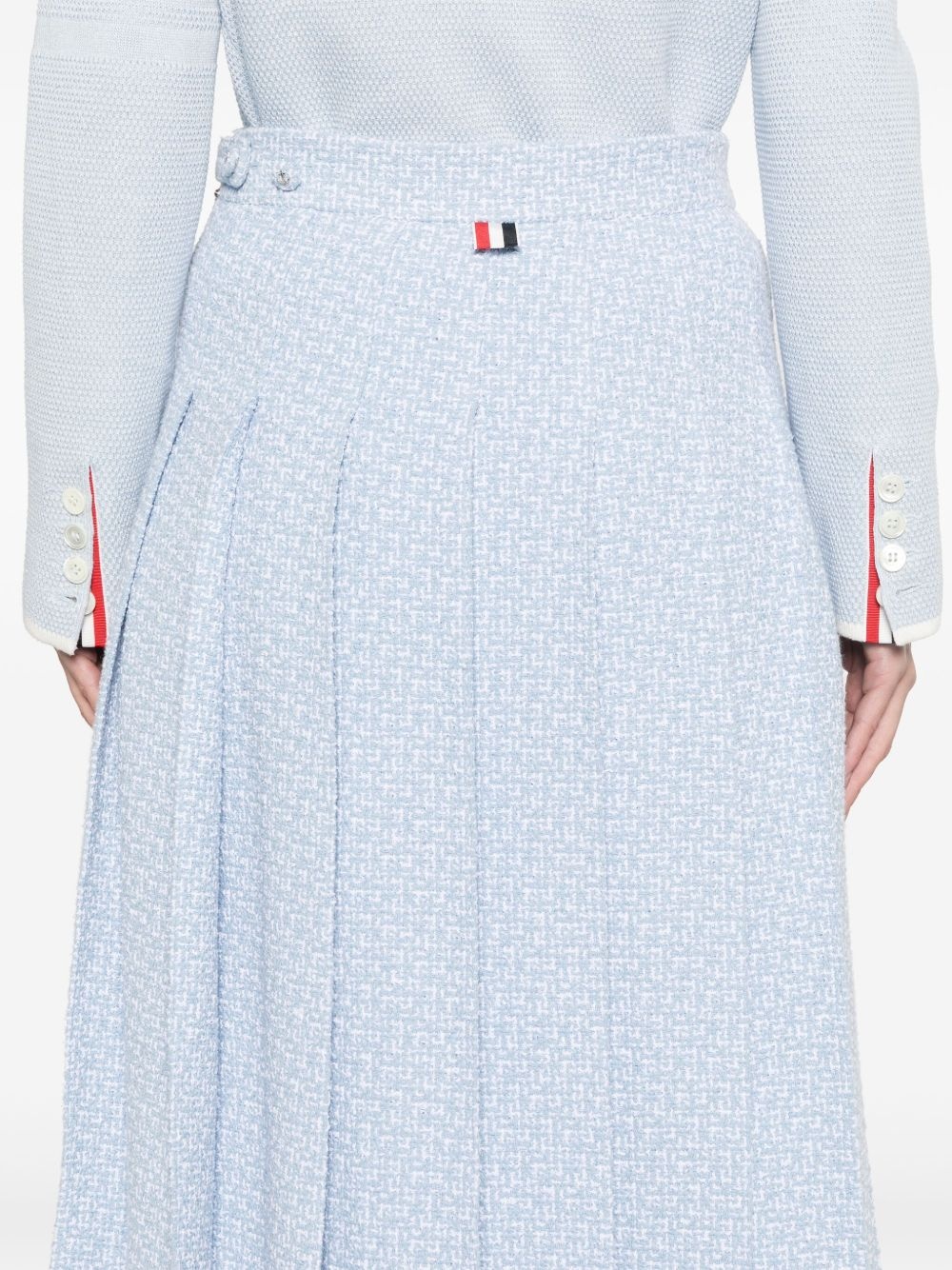 pleated tweed midi skirt - 5