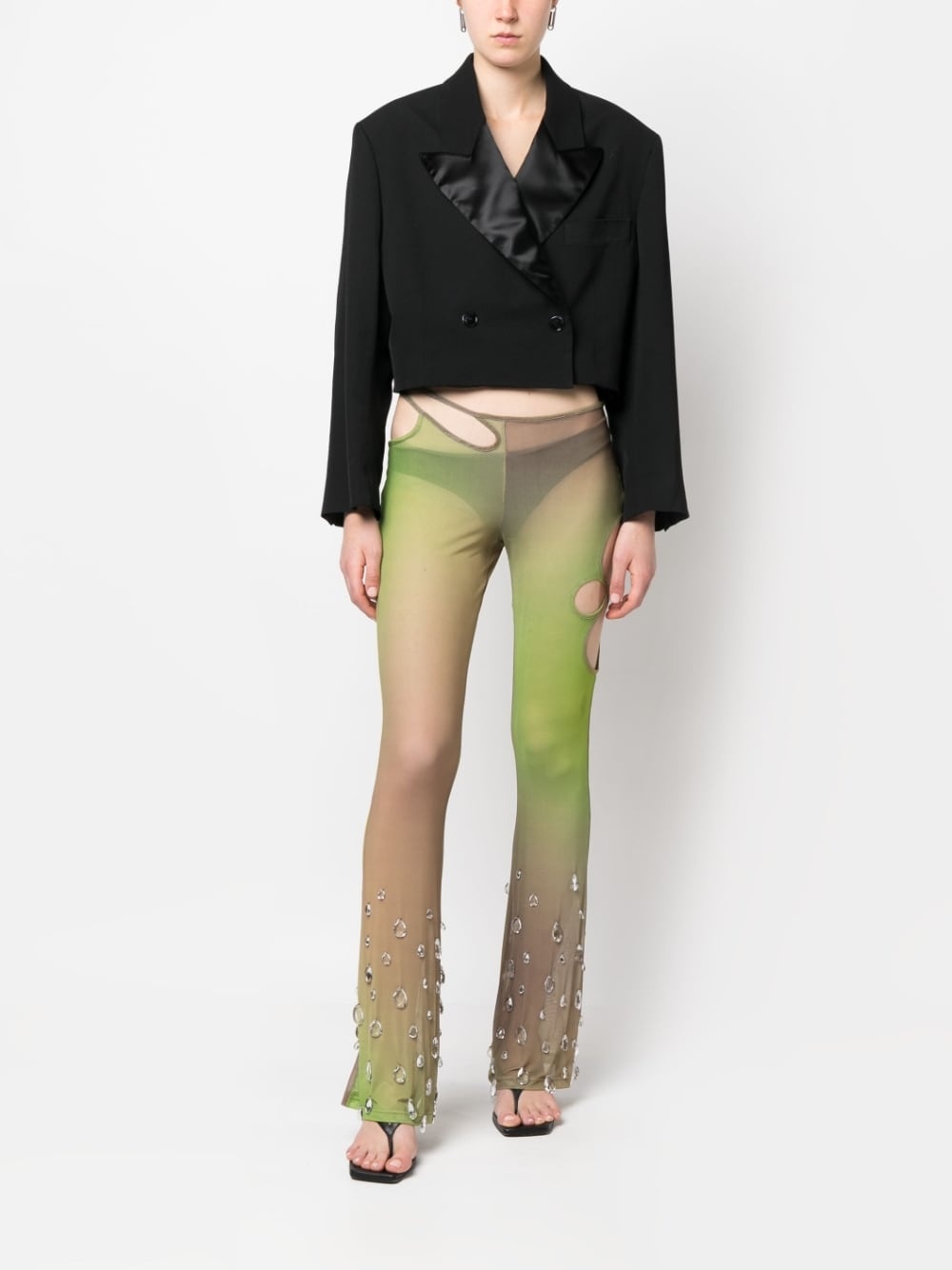 Sita crystal-drop tulle trousers - 2