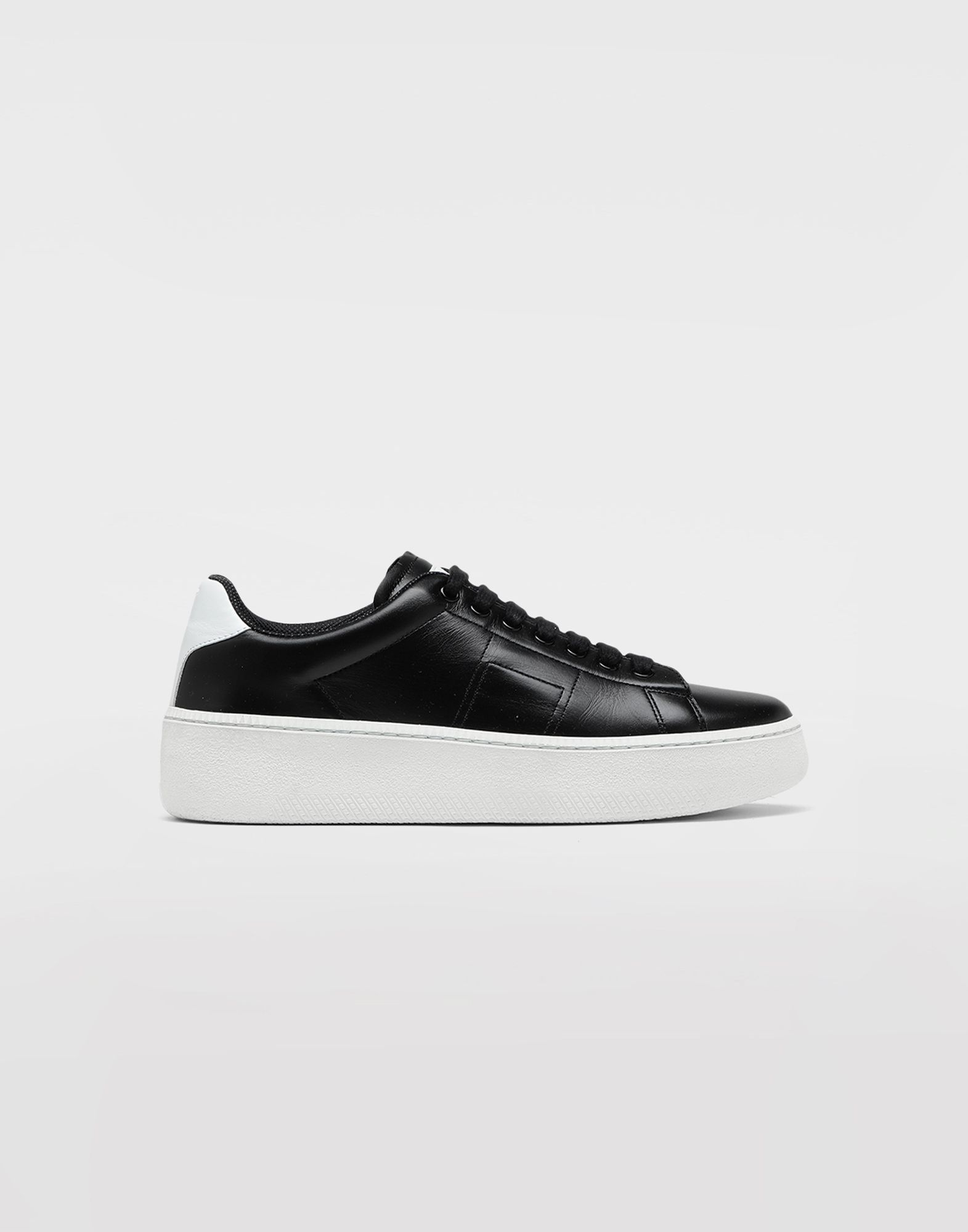 Wedge leather tennis shoes - 1