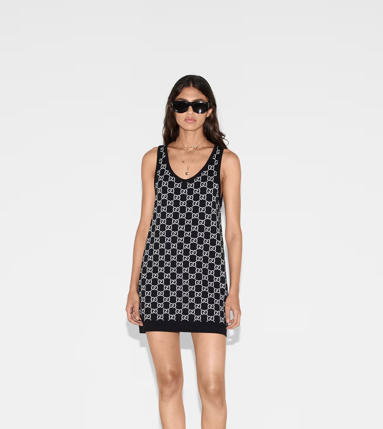 GUCCI GG WOOL JACQUARD MINI DRESS - 2
