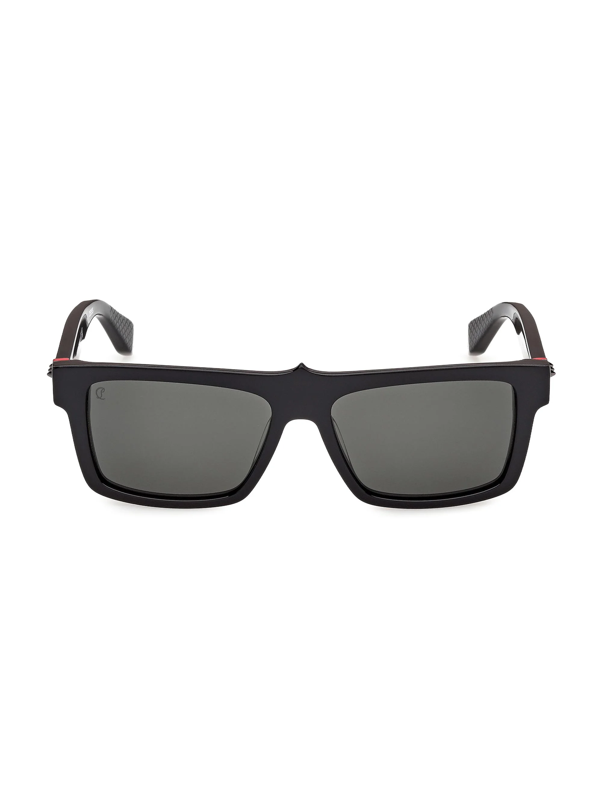 Men's 57MM Rectangular Sunglasses - Black - 1