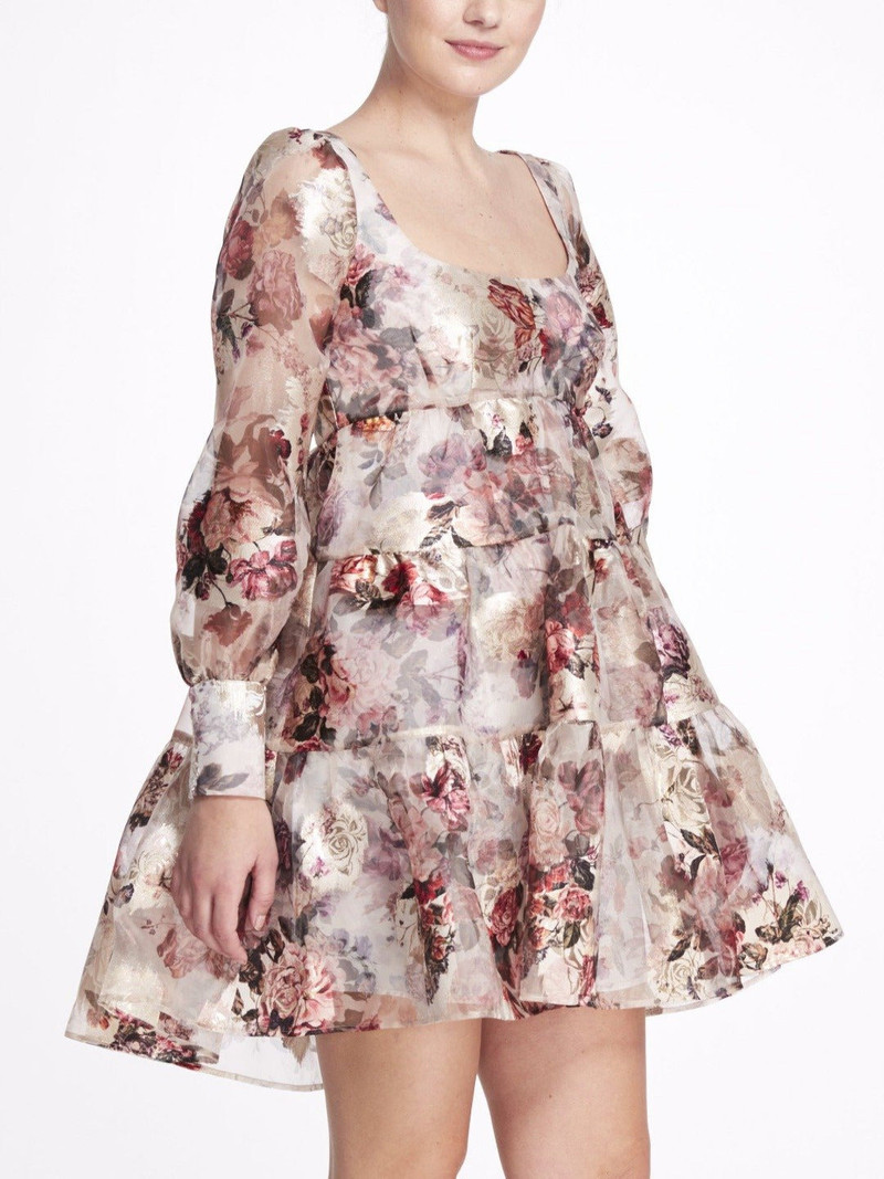 FLORAL PRINTED SCOOP NECK DRESS 4