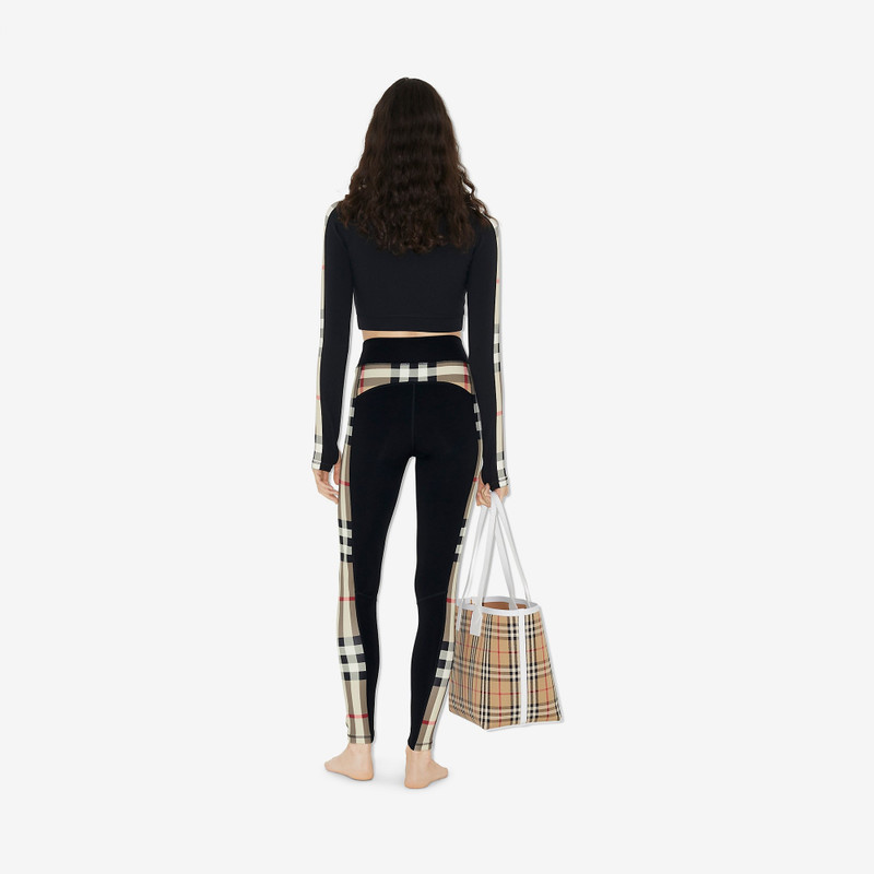 Check Panel Stretch Jersey Leggings 4