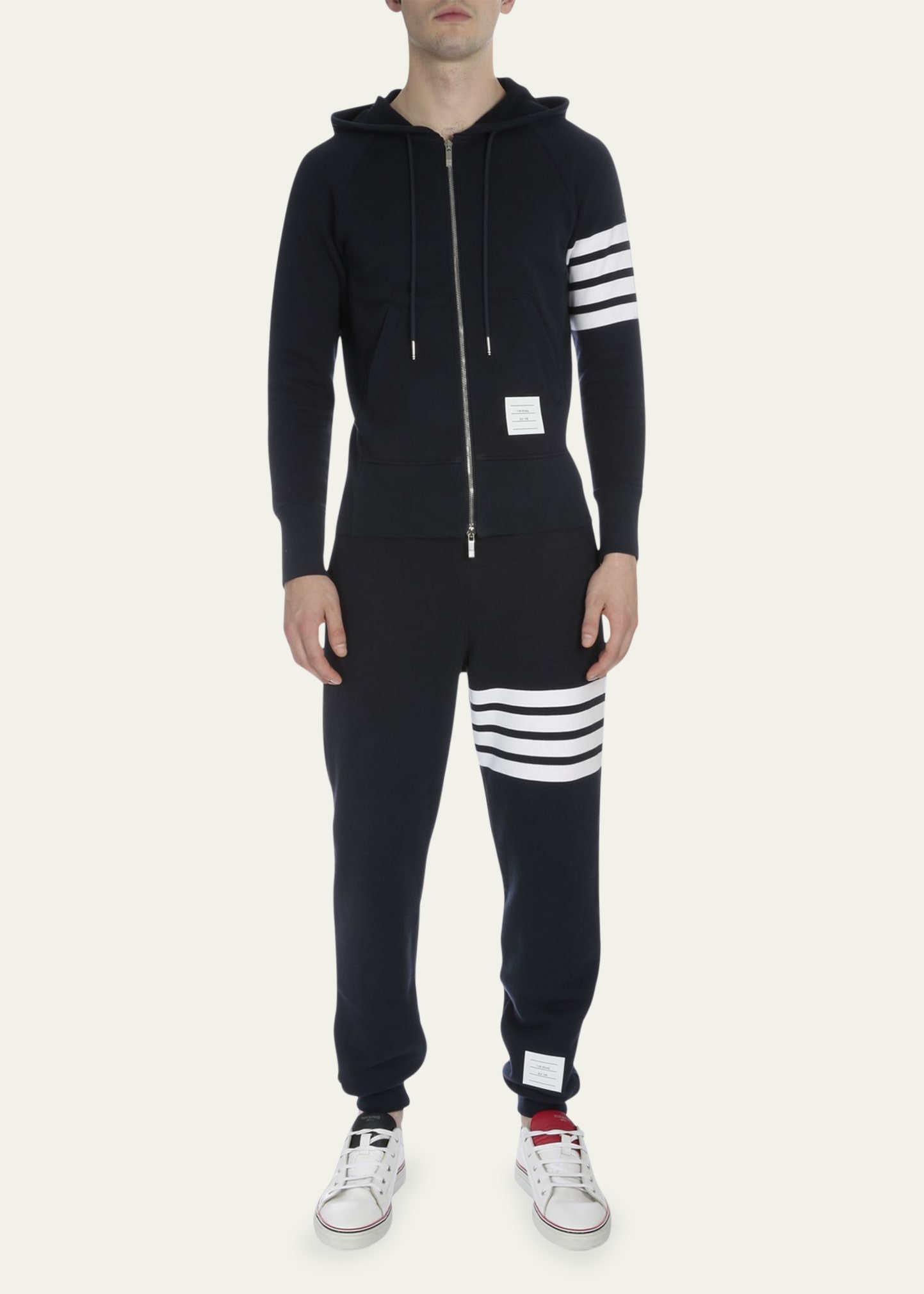 Men's Classic Drawstring Sweatpants with Stripe Detail - 2