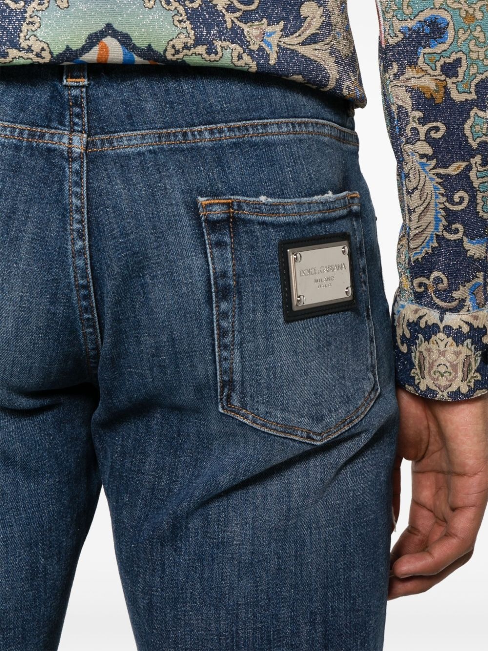 ripped-detail tapered jeans - 5