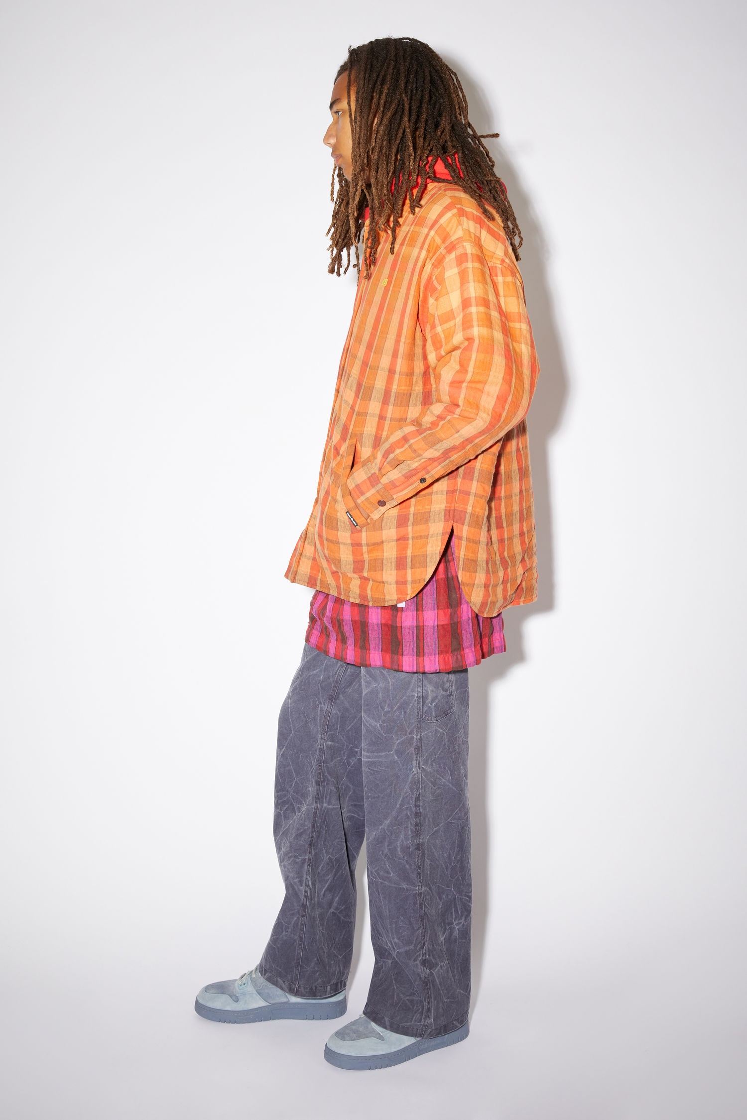 Oversized shirt - Brick red/apricot orange - 4