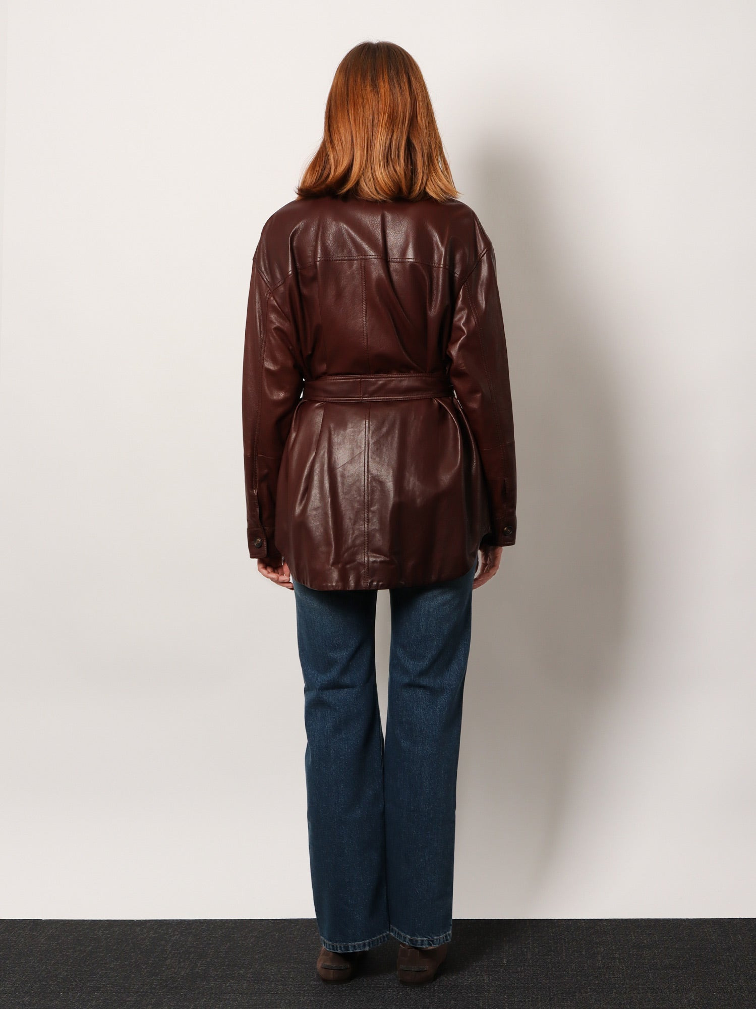 Leather Jacket With Belt - 3