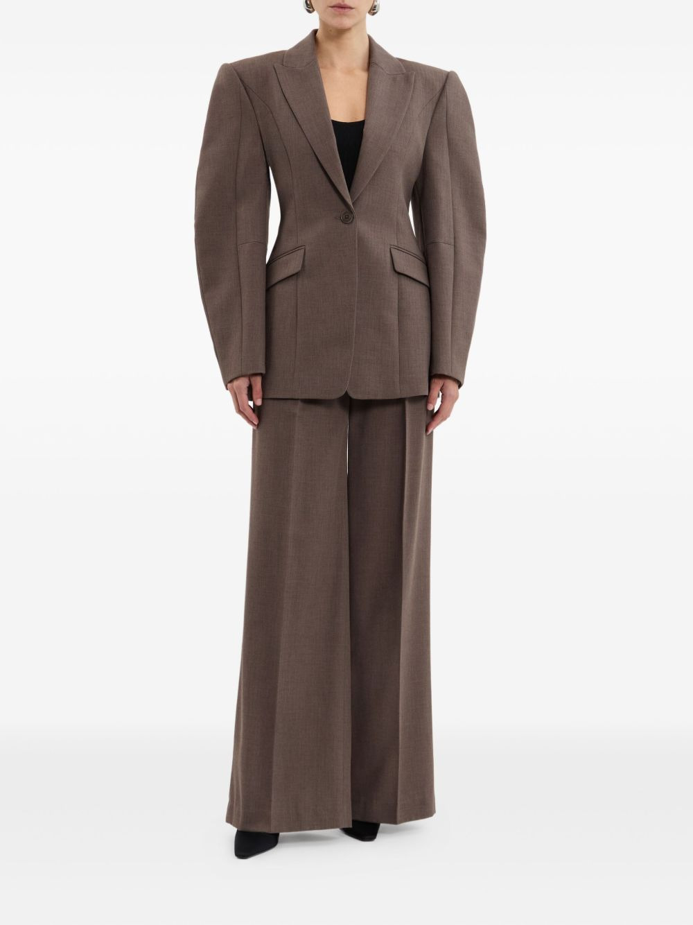 Noah balloon-sleeves single-breasted blazer - 2
