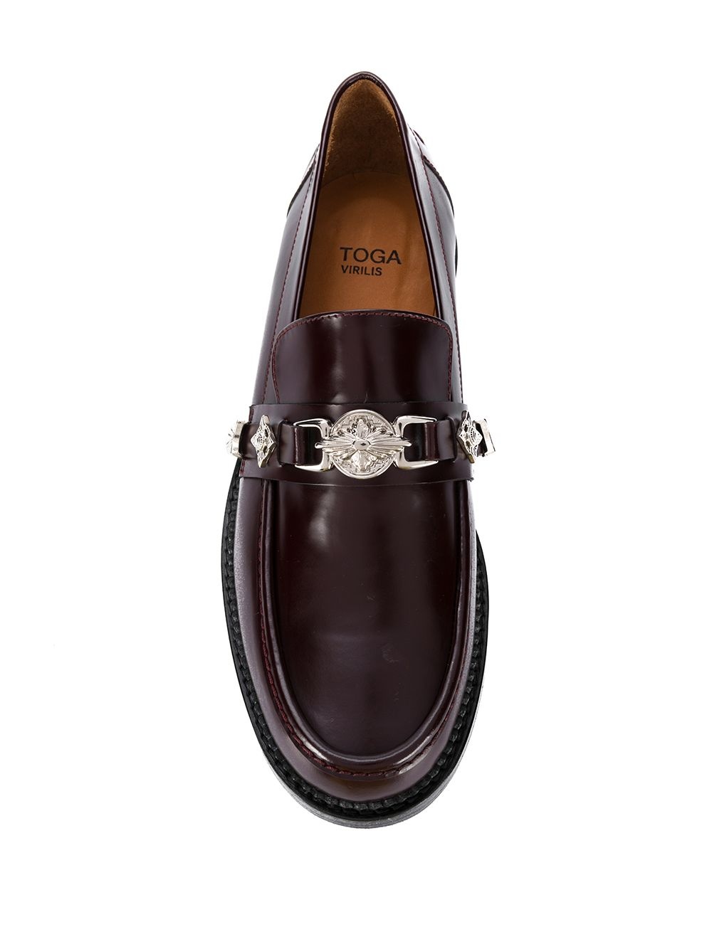 hardware embellished low heel loafers - 4
