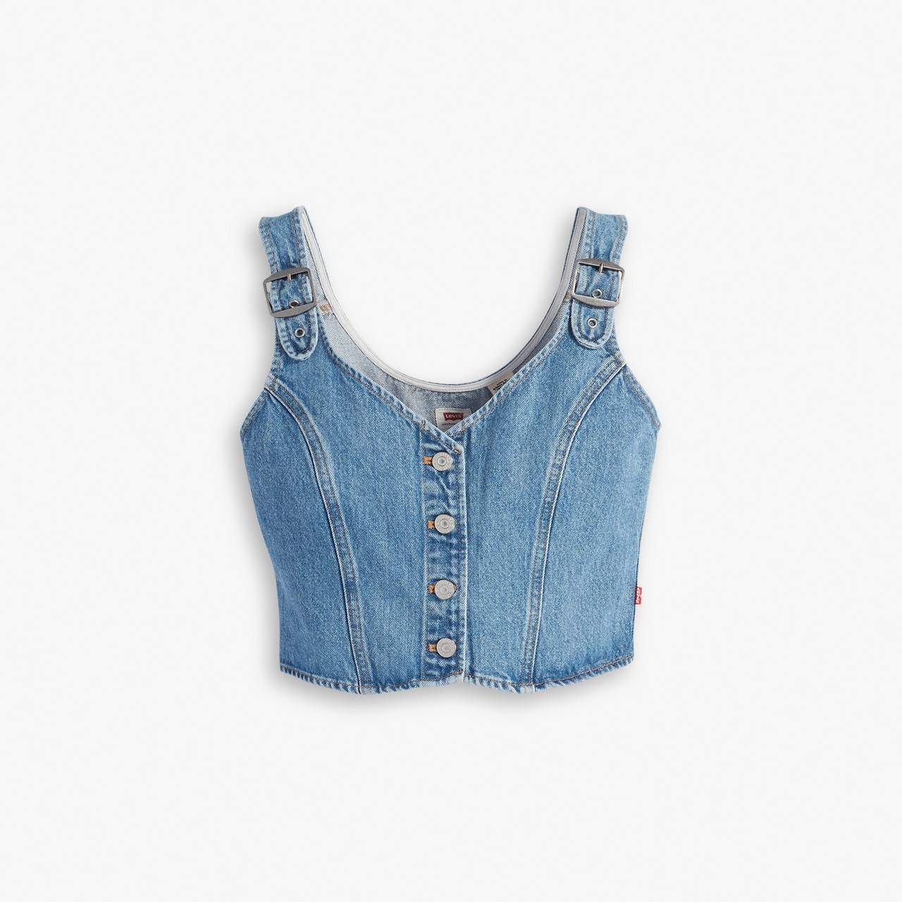 CHARLIE DENIM CROP TOP - 1