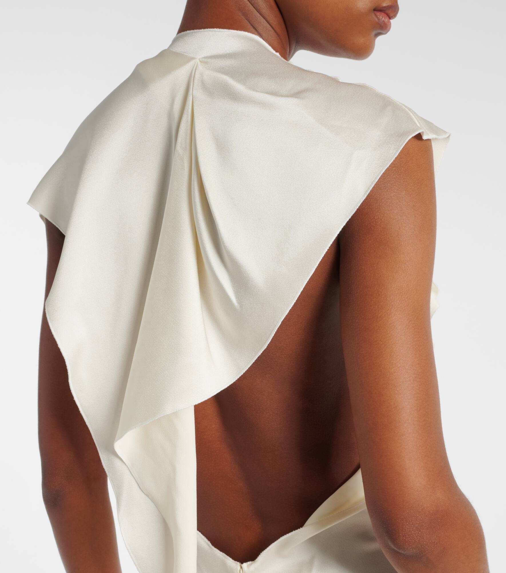 Draped satin gown - 7